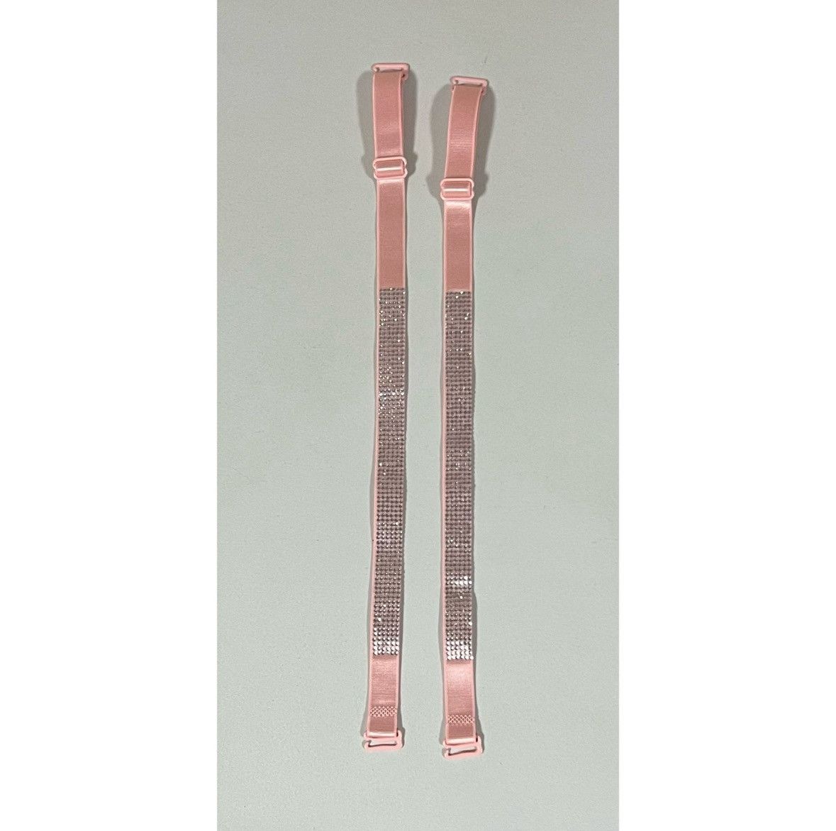Vintage Pink Diamond Bra Straps Hosiery Lingerie Matching Pair Set 💎 Size ONE SIZE - 2 Thumbnail