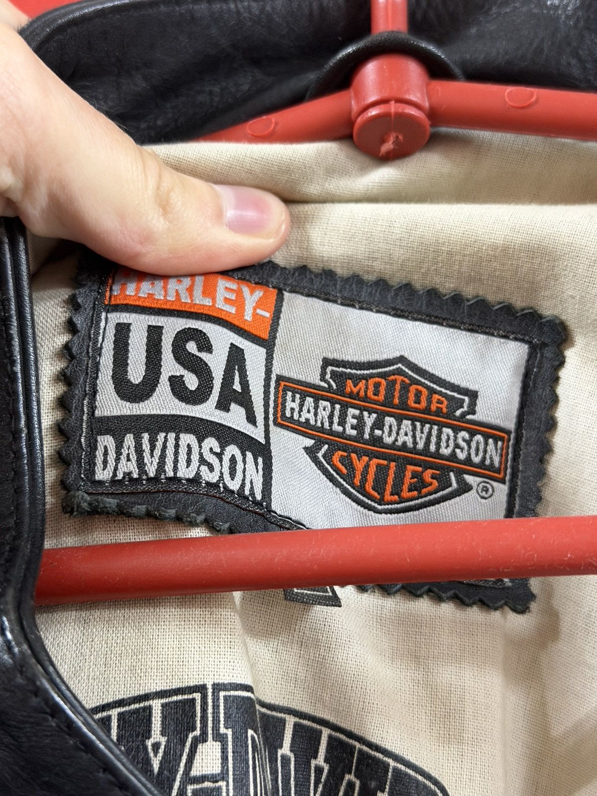 Harley Davidson Vintage Harley-Davidson Leather Jacket Big Embroidered Logo Size US XXL / EU 58 / 5 - 5 Thumbnail