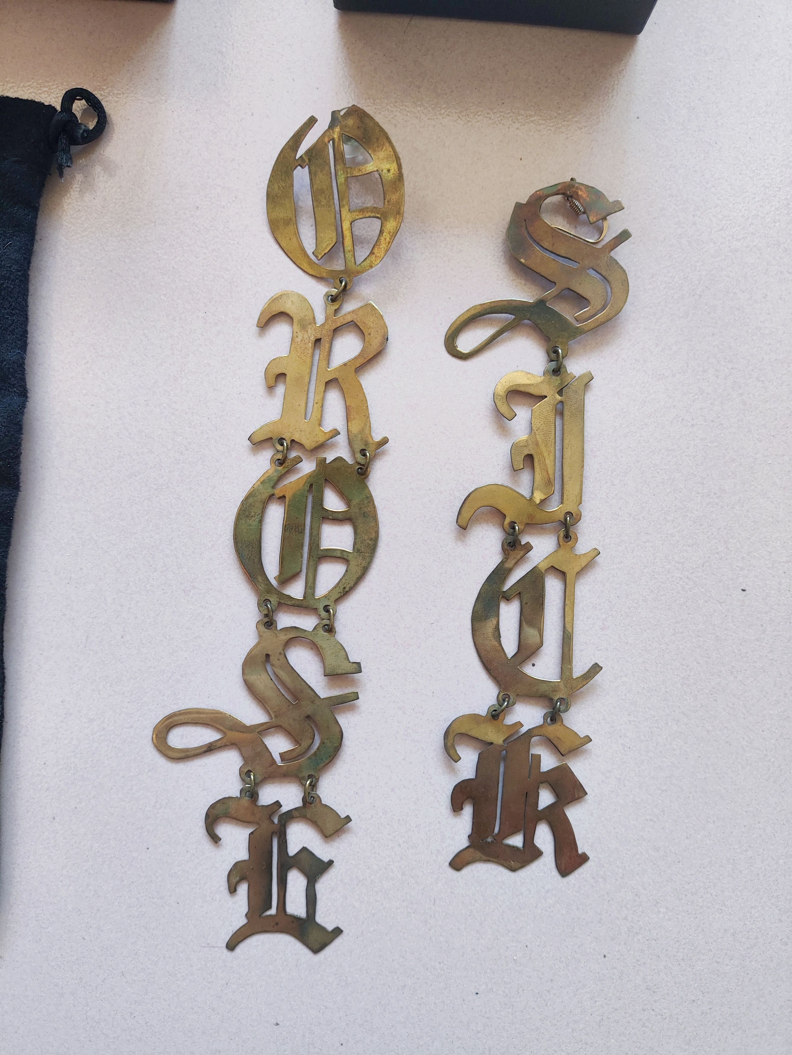 KTZ SS13 Sample Gothic "Rose Sick" Brass Earing Size ONE SIZE - 3 Thumbnail