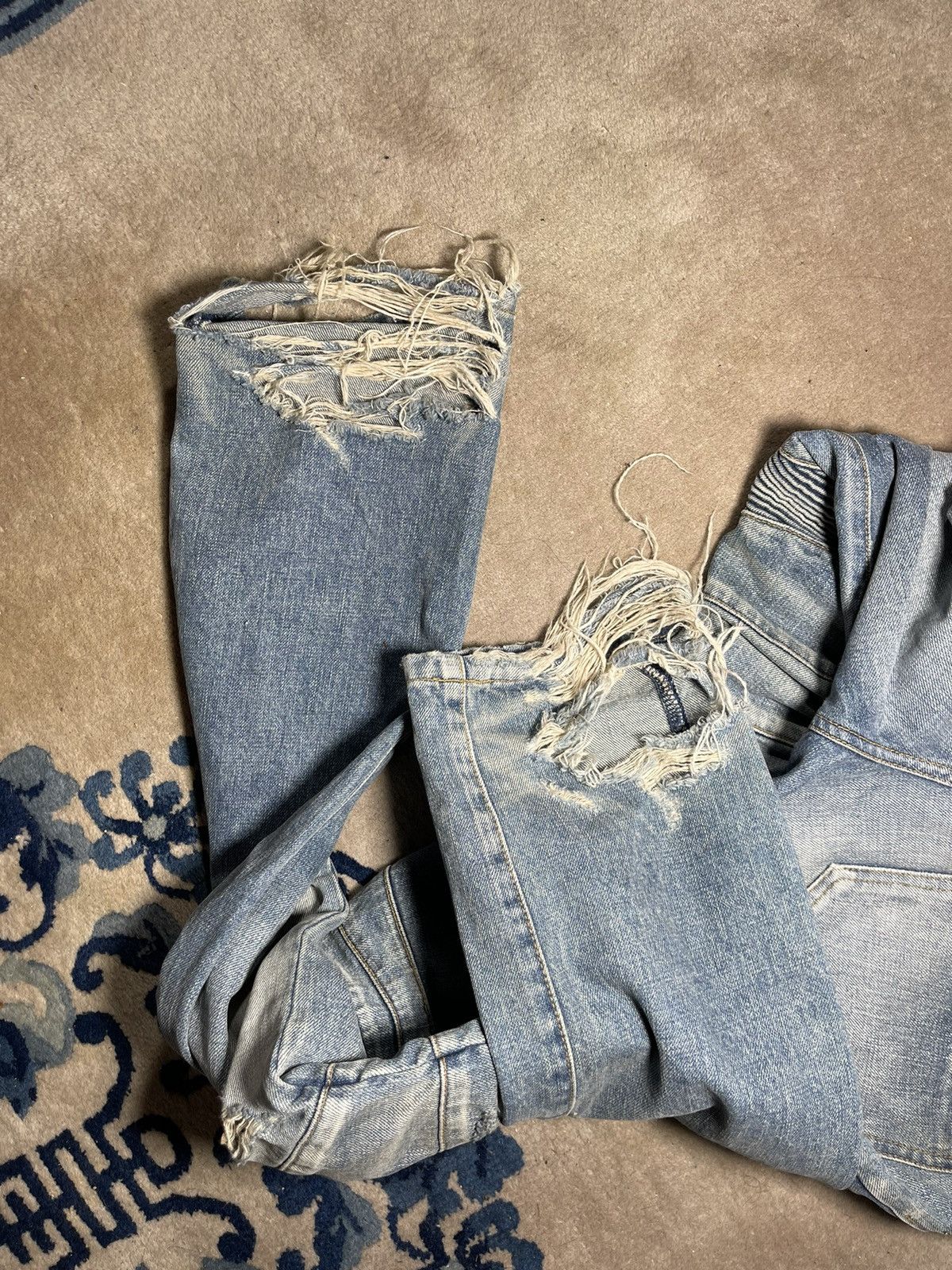 Balmain Balmain Biker Denim Ribbed Moto Jeans Distressed Size US 32 / EU 48 - 5 Thumbnail