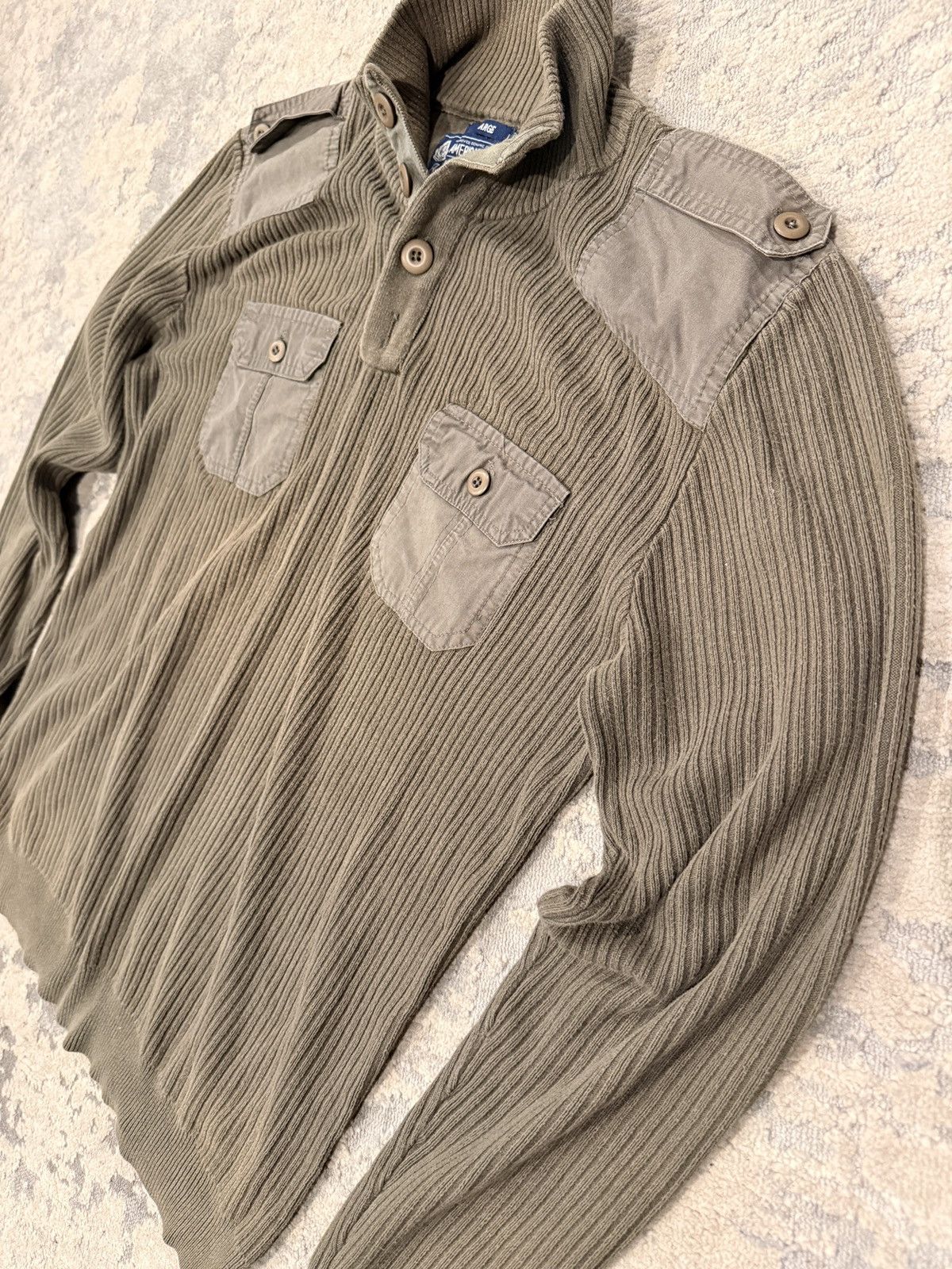 American Rag American Rag Cie Military Style Ribbed Knit Utility Sweater Size US L / EU 52-54 / 3 - 2 Thumbnail