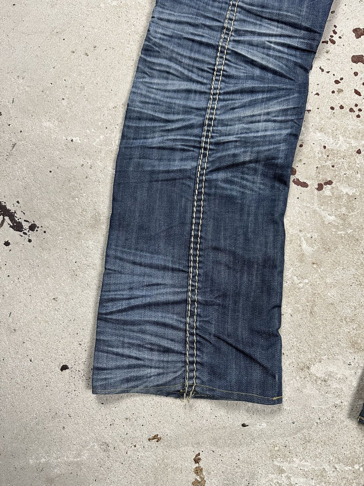 If Six Was Nine × Le Grande Bleu (L.G.B.) × Vintage Vintage Y2K Japanese Style Washed Denim Stitched Pants Jeans Size US 28 / EU 44 - 4 Thumbnail