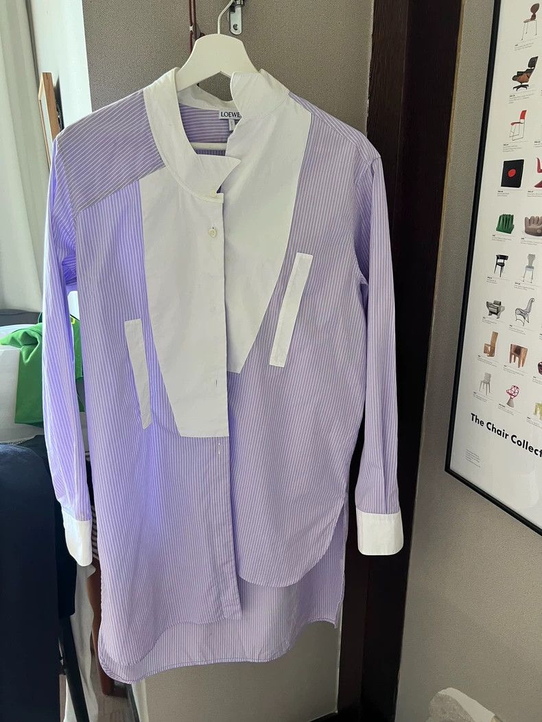 Loewe LOEWE Light purple striped long-sleeved shirt Size XXS / US 00 / IT 34 - 1 Thumbnail