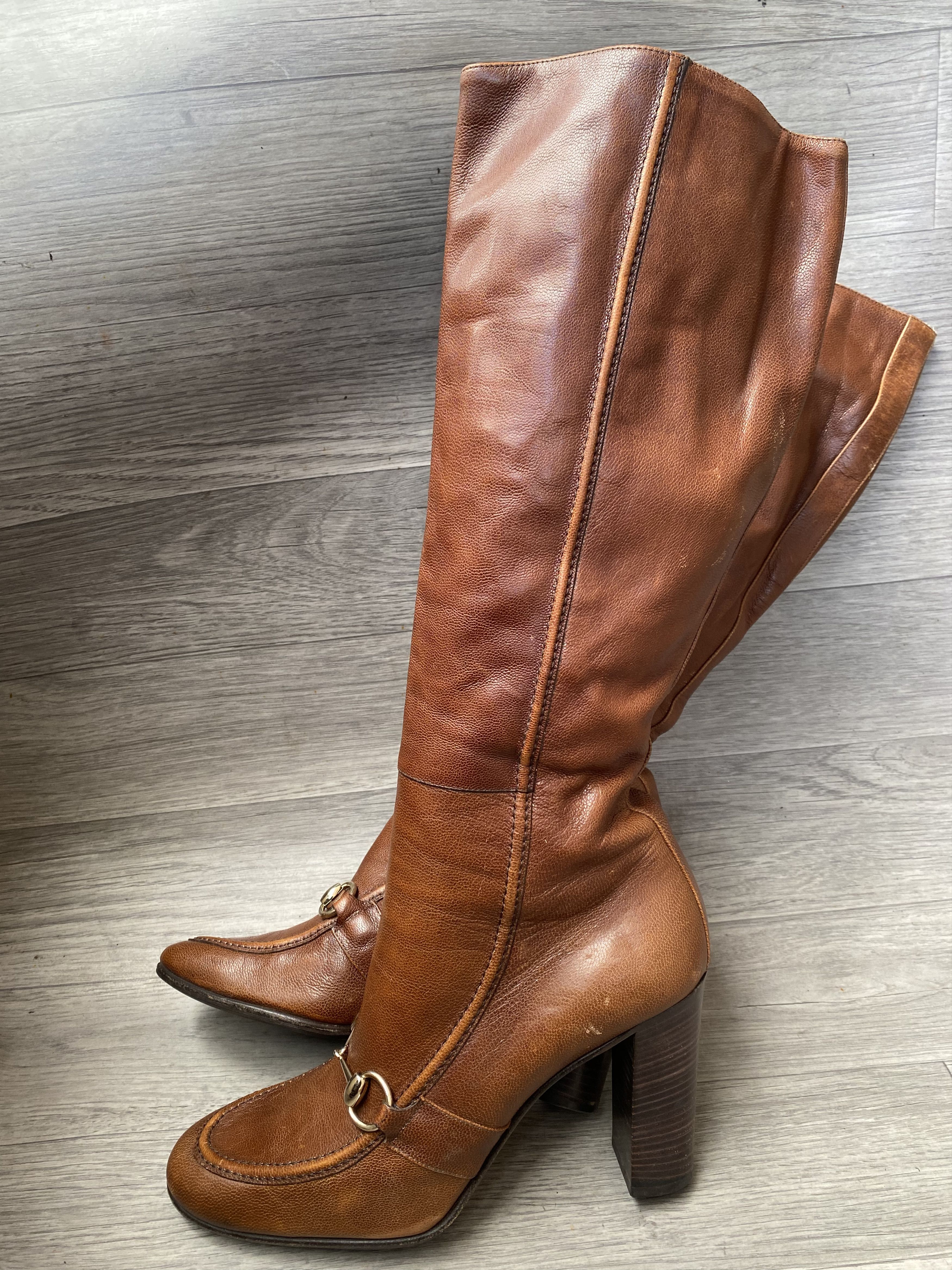 Gucci Gucci horsebit leather brown grain boots sz 39.5 Size US 9.5 / IT 39.5 - 3 Thumbnail