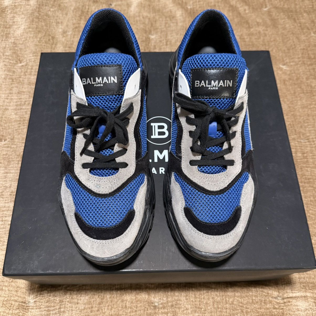 Balmain Balmain Jace Sneakers Blue/Gray Size 12 EU45 – Worn Once Size US 12 / EU 45 - 2 Thumbnail