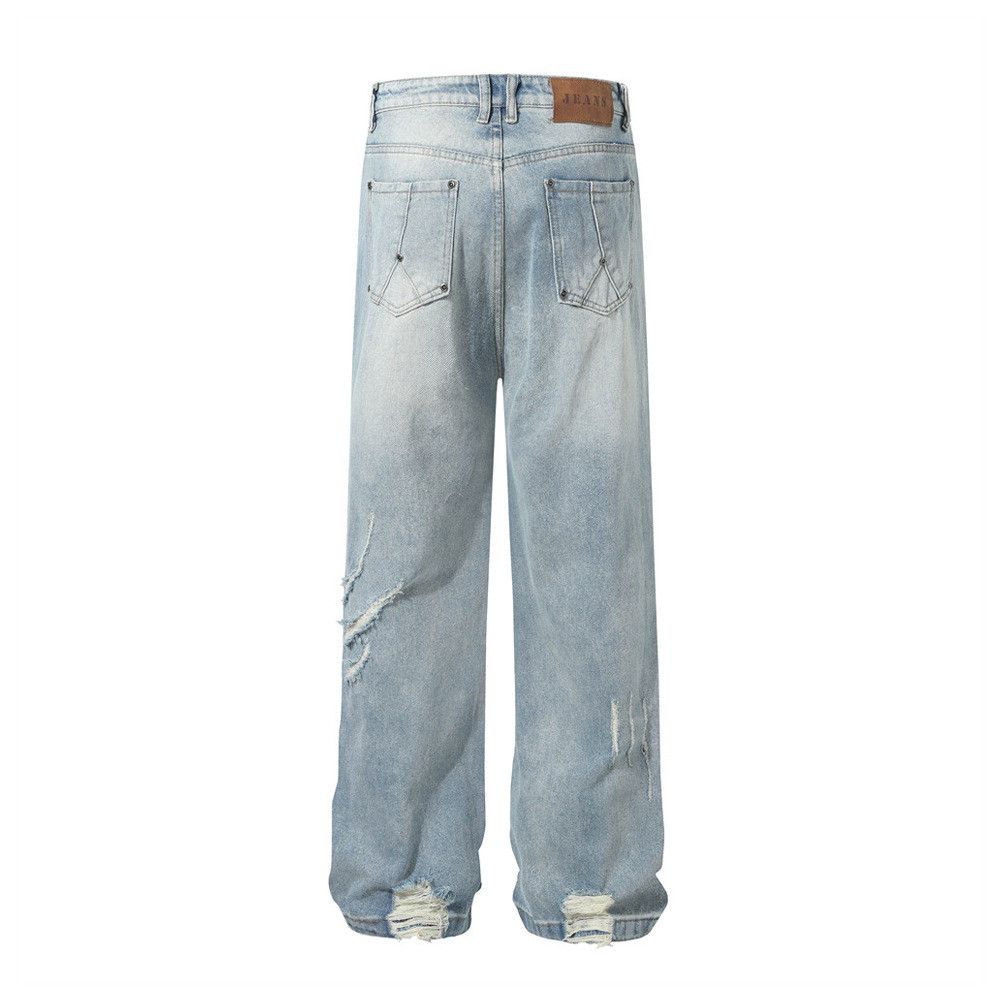 Japanese Brand × Vintage Vintage washed punk distressed loose straight jeans Size US 32 / EU 48 - 2 Thumbnail