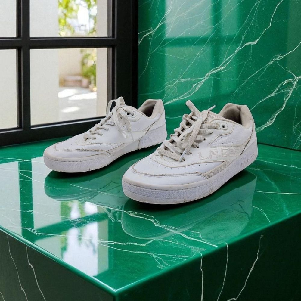 La Gear L. A. Gear Sketchers Sz 8 Hot Shots White Leather Sneakers Size US 8 / IT 38 - 1 Thumbnail