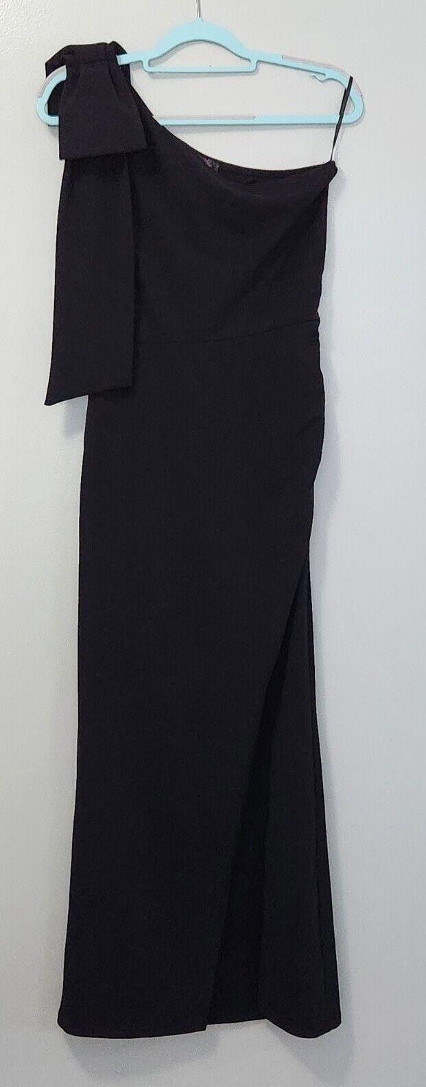 Designer Pretty Little Garden Dress Medium Black One Shoulder Slit Size M / US 6-8 / IT 42-44 - 4 Thumbnail