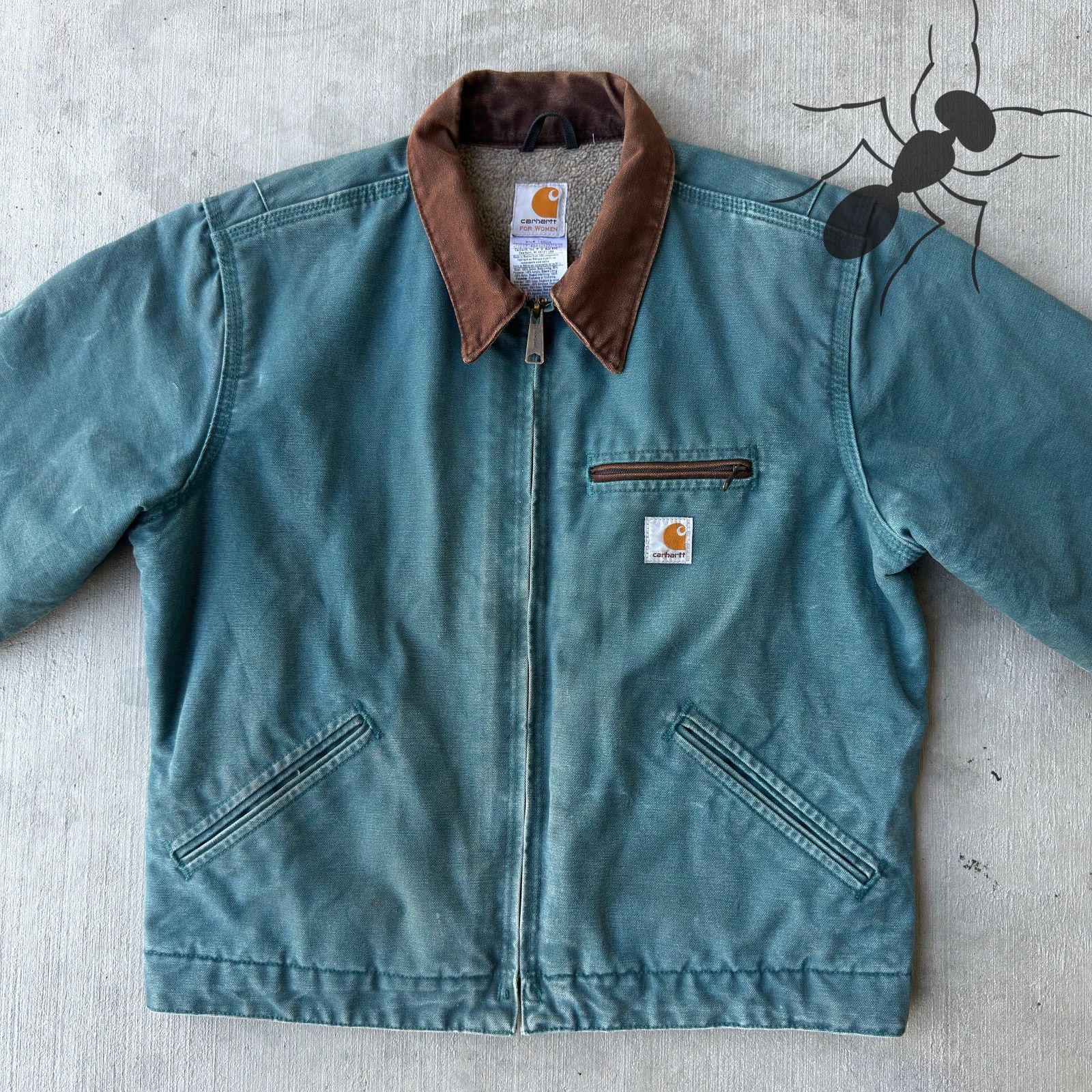 Carhartt × Vintage Carhartt WJ097 DTL green Detroit WOMENS work wear jacket Size US M / EU 48-50 / 2 - 3 Thumbnail
