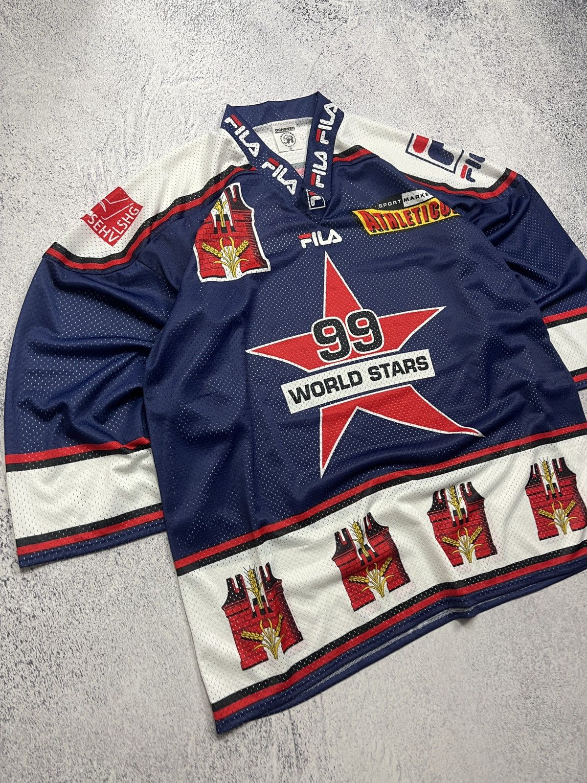 Fila Vintage 90’s Fila 99 World Stars Hockey Jersey Switzerland Size US XL / EU 56 / 4 - 4 Thumbnail