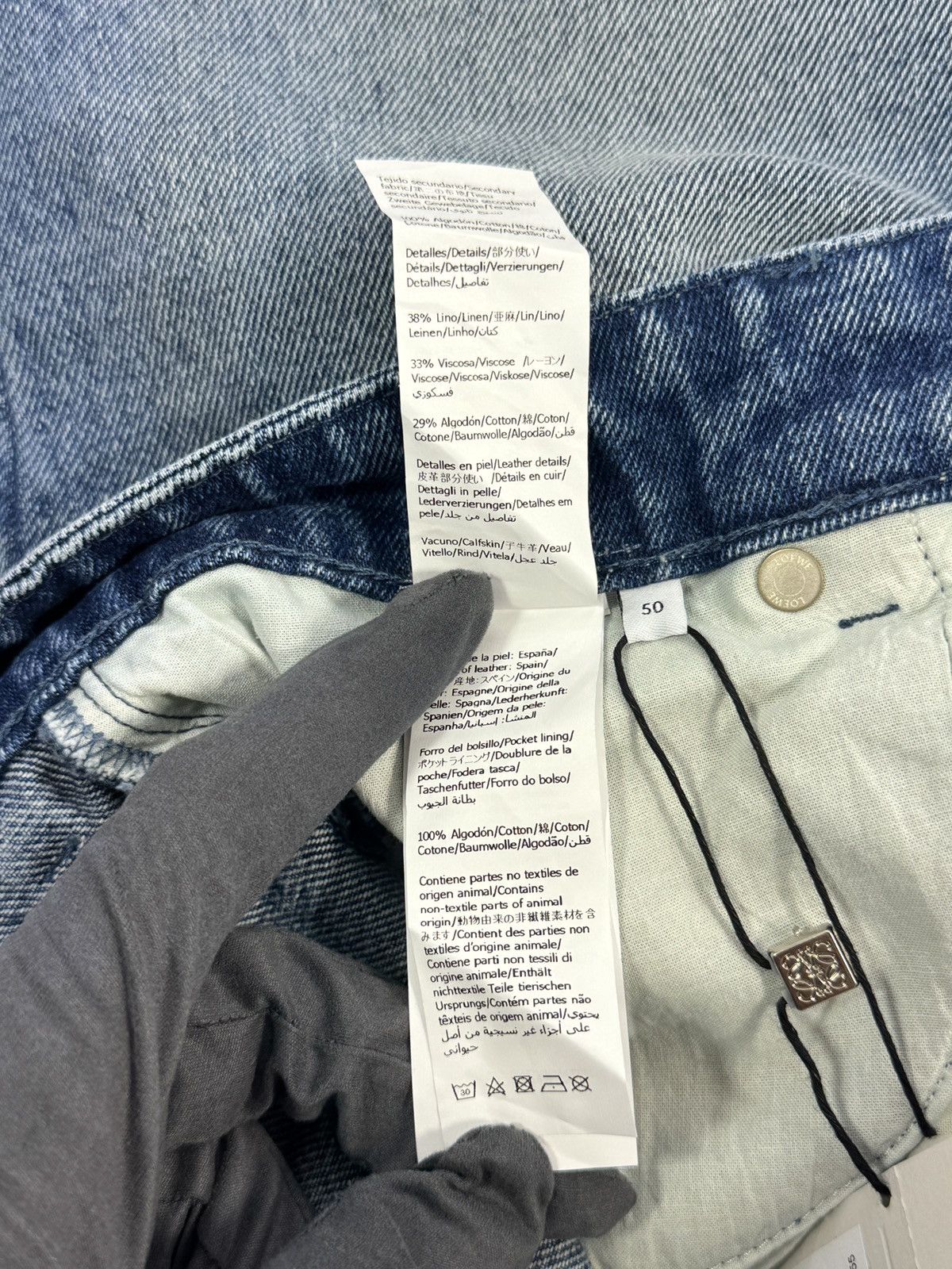 Loewe x PAULA’S IBIZA STRAIGHT LEG PATCHWORK JEANS Size US 34 / EU 50 - 9 Thumbnail