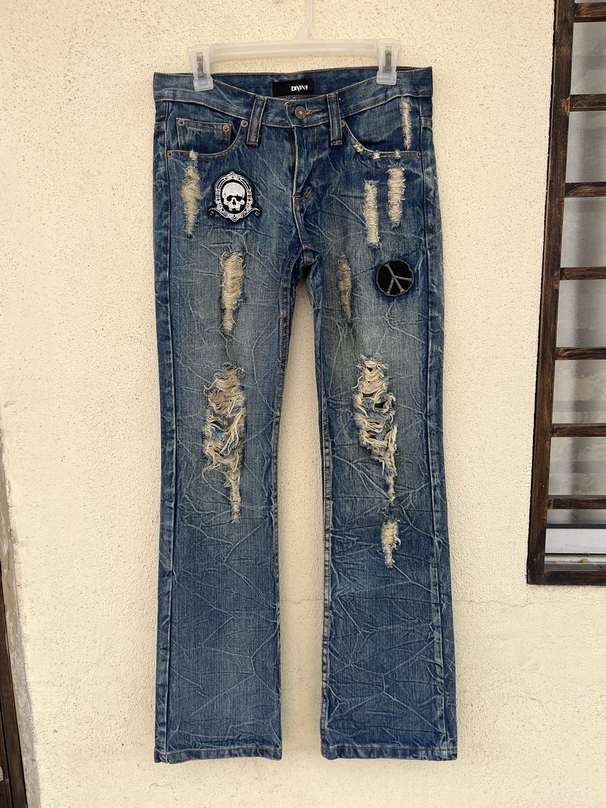 Vintage Vintage Diviner Japan Distressed Denim Flare Jeans Size US 29 - 6 Thumbnail