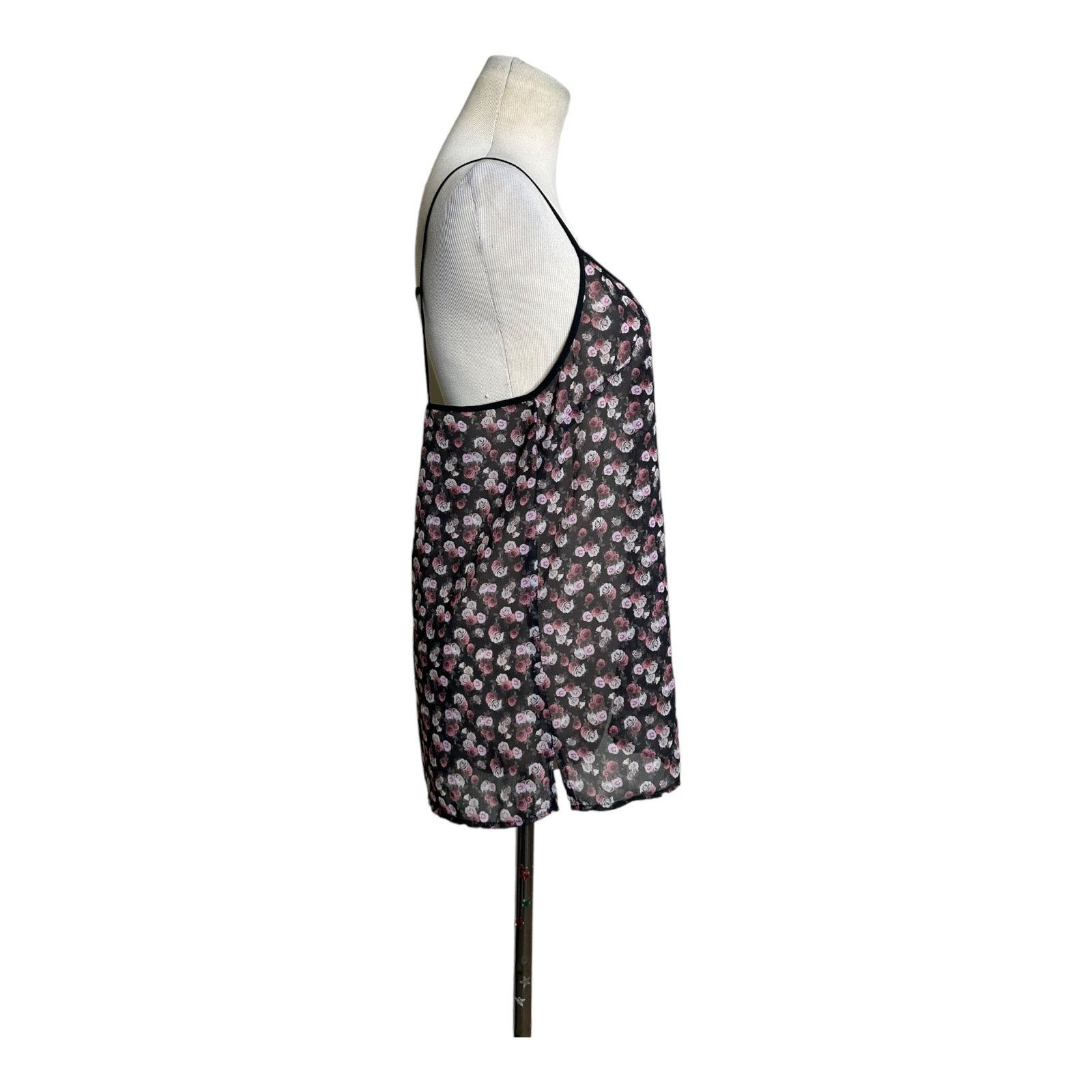 Divided Divided black floral semi sheer open back casual cami size 8 Size M / US 6-8 / IT 42-44 - 7 Thumbnail
