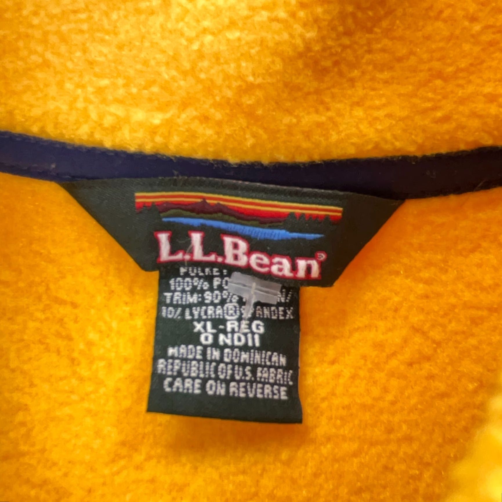 Vintage LL Bean Vest Men XL Yellow Fleece Full Zip Jacket Outdoors Hiking Vest Size US XL / EU 56 / 4 - 6 Thumbnail