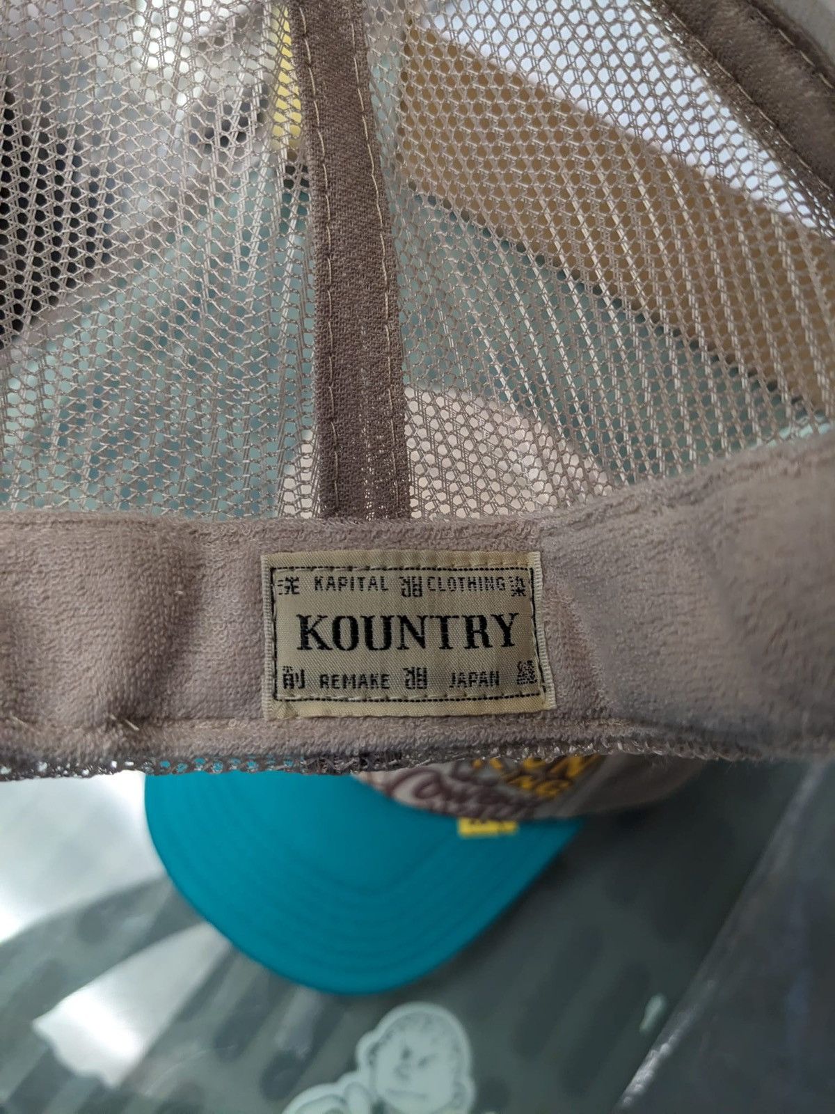 Kapital KAPITAL KOUNTRY STARCHING IRONING TRUCKER CAP HAT TURQUOISE Size ONE SIZE - 5 Thumbnail