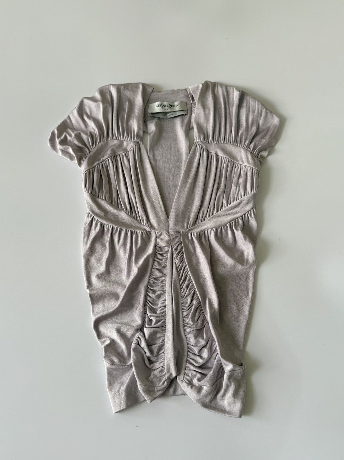 Saint Laurent Paris Yves Saint Laurent by Tom Ford S/S 2003 Ruched Blouse Top Size M / US 6-8 / IT 42-44 - 1 Thumbnail