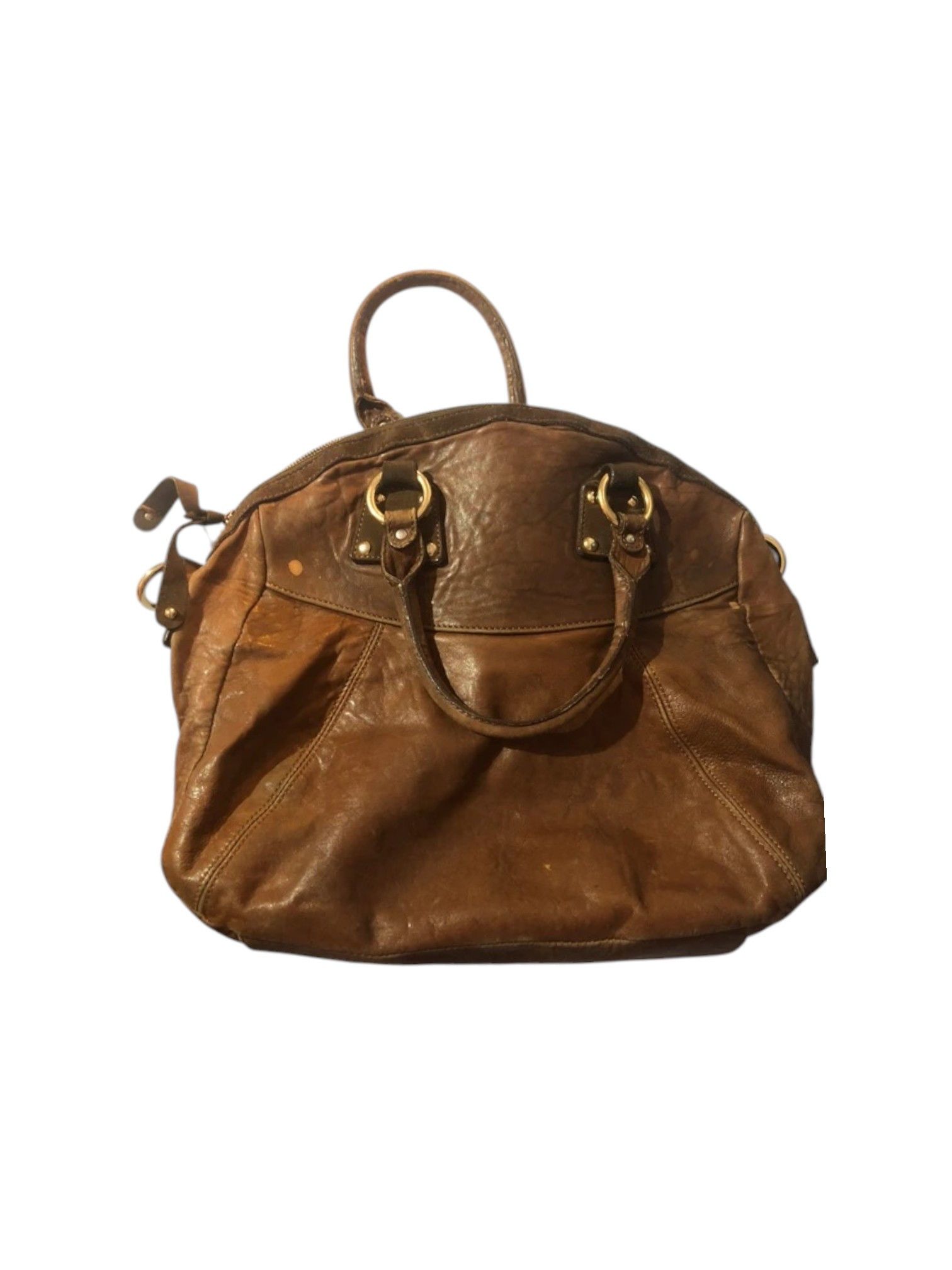 Blumarine Blumarine Distressed Leather Fur-Trim Bowling Bag Size ONE SIZE - 2 Thumbnail