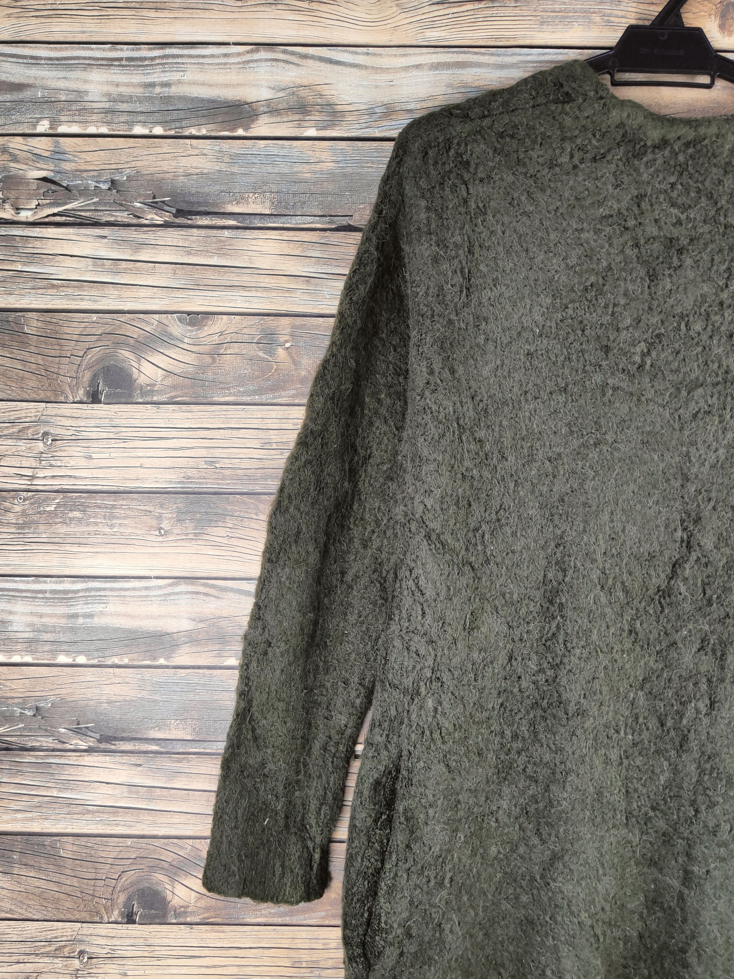 Japanese Brand DL as know as de base Olive Knitwear Long Cardigans #46-602 Size M / US 6-8 / IT 42-44 - 9 Thumbnail