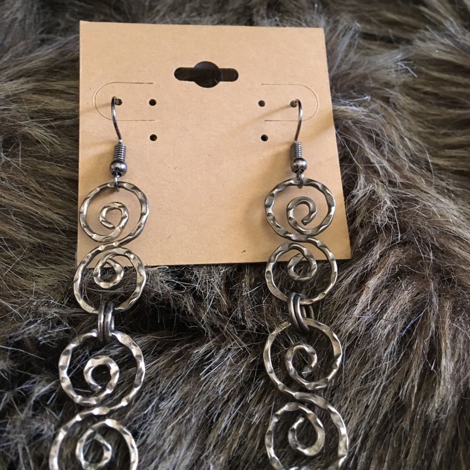 Vintage Vintage repurpose silver hammered coil earrings Size ONE SIZE - 3 Thumbnail