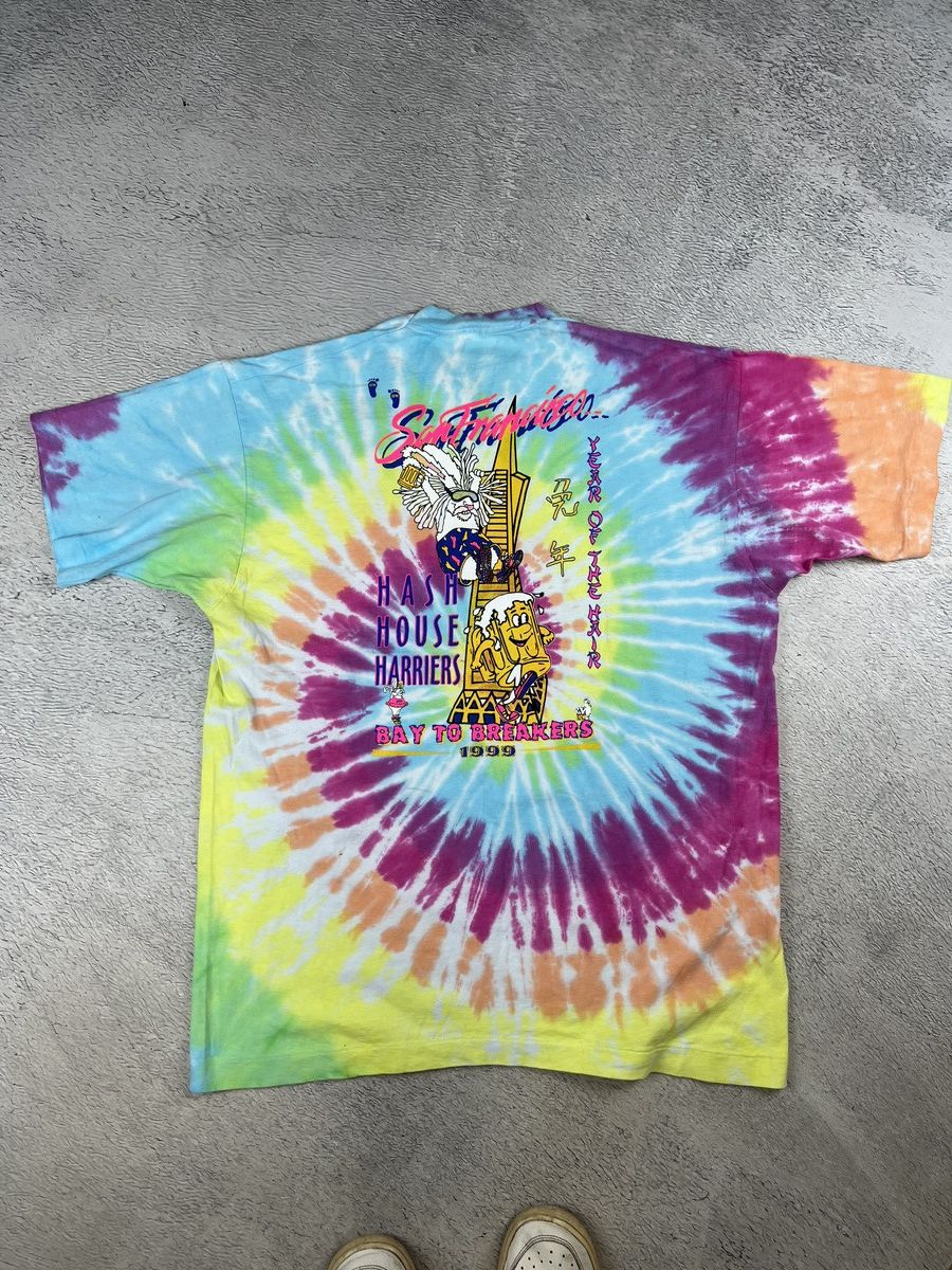 Band Tees × Vintage 💥RARE💥 Vintage 1999 HASH HARRIERS HOUSE PINK PUNK Y2K TEE Size US XL / EU 56 / 4 - 1 Thumbnail