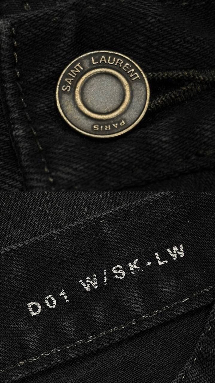 Saint Laurent Paris AW14 Saint Laurent Oil Stain Denim by Hedi Slimane Size 26" / US 2 / IT 38 - 4 Thumbnail