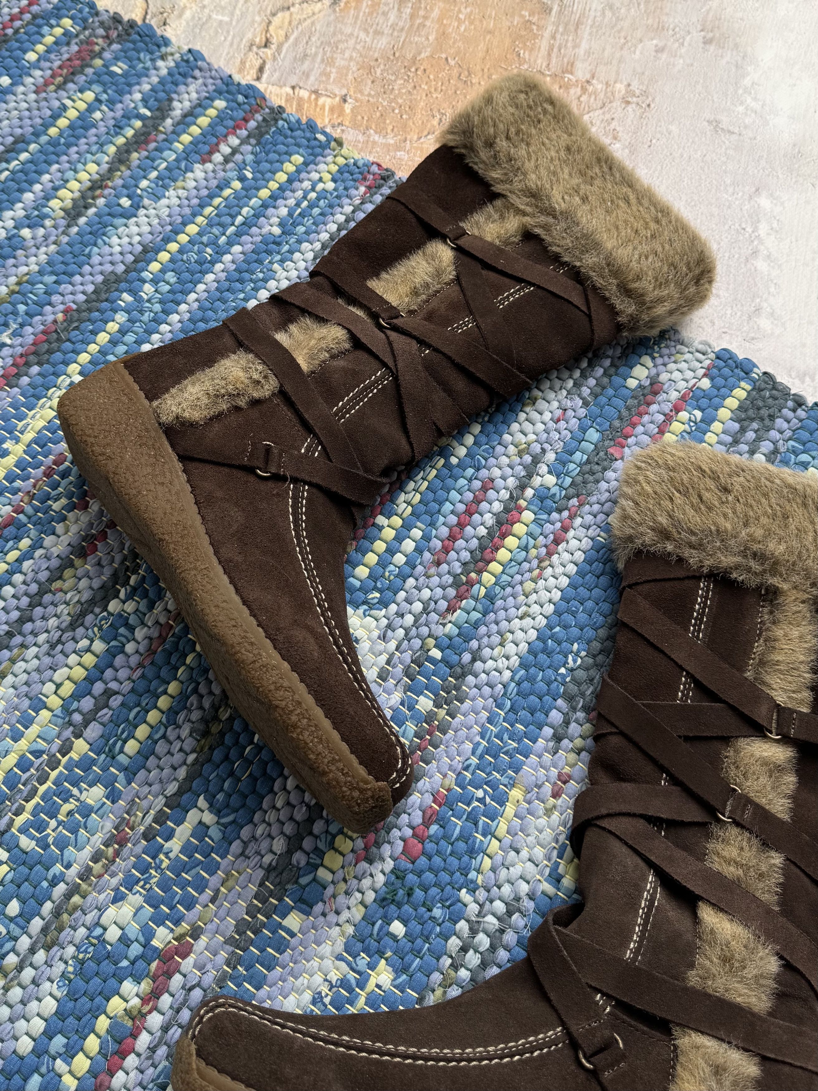 Vintage Vintage Suede Boots With Bondage A8(V1)D15 Size US 9 / IT 39 - 2 Thumbnail
