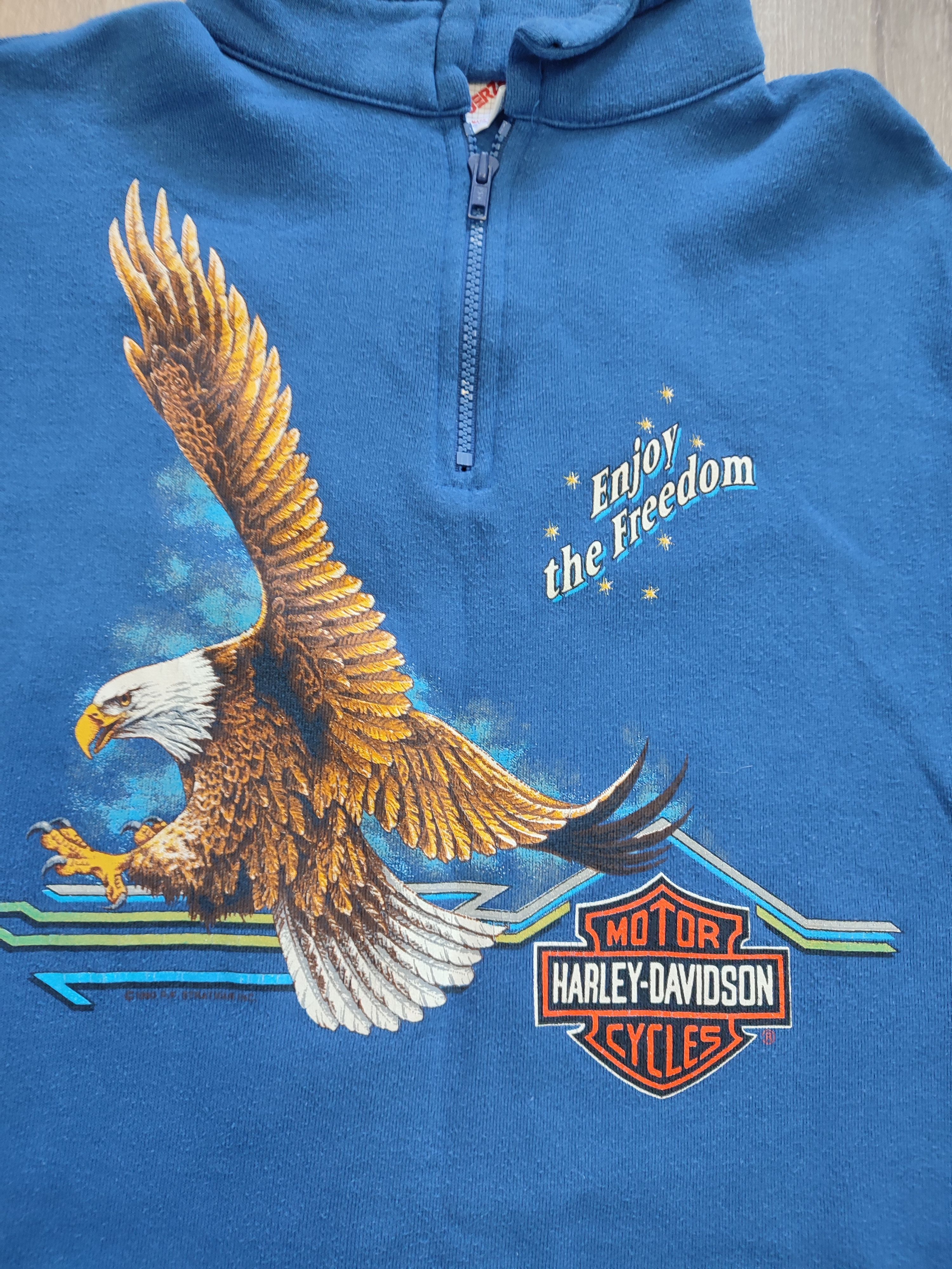 Harley Davidson Vintage HARLEY DAVIDSON PULLOVER ENJOY THE FREEDOM Size XL / US 12-14 / IT 48-50 - 6 Thumbnail
