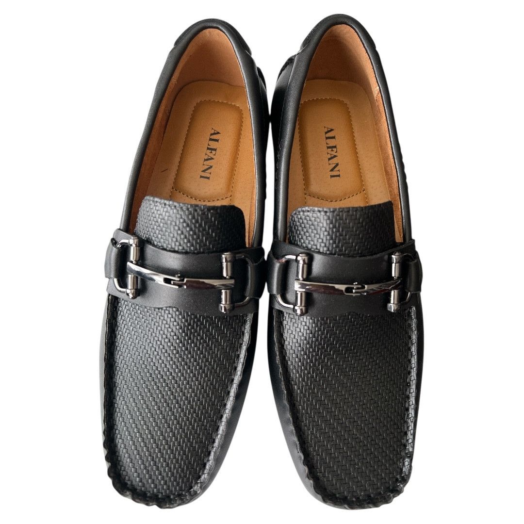 Alfani Alfani Black Driver Bit Moc-Toe Len Toe Loafers Shoes, 7M Size US 7 / EU 40 - 2 Thumbnail