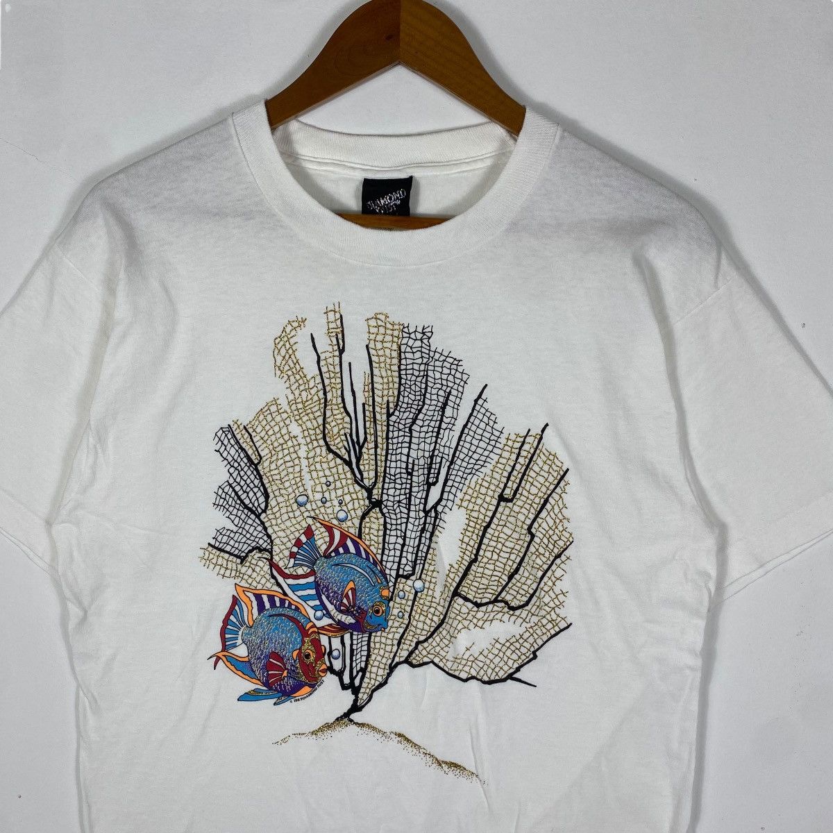 Vintage Vintage 80's DIAMOND DUST Reef & Fishes Graphic Art Tee Size US L / EU 52-54 / 3 - 2 Thumbnail
