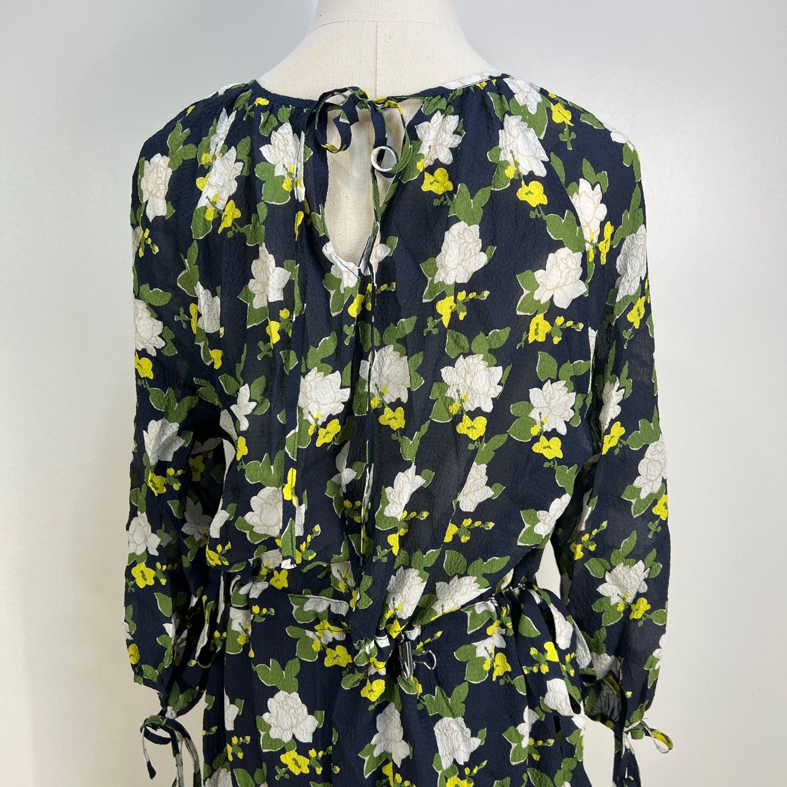 Anthropologie Anthropologie Whit Sadie Maxi Silk Floral Dress Navy Blue Size XS / US 0-2 / IT 36-38 - 15 Thumbnail