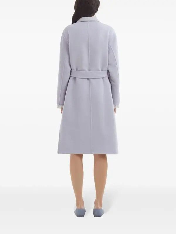 Marni o1w1db11125 Felted Coat With Layered Details in Purple Size S / US 4 / IT 40 - 3 Thumbnail