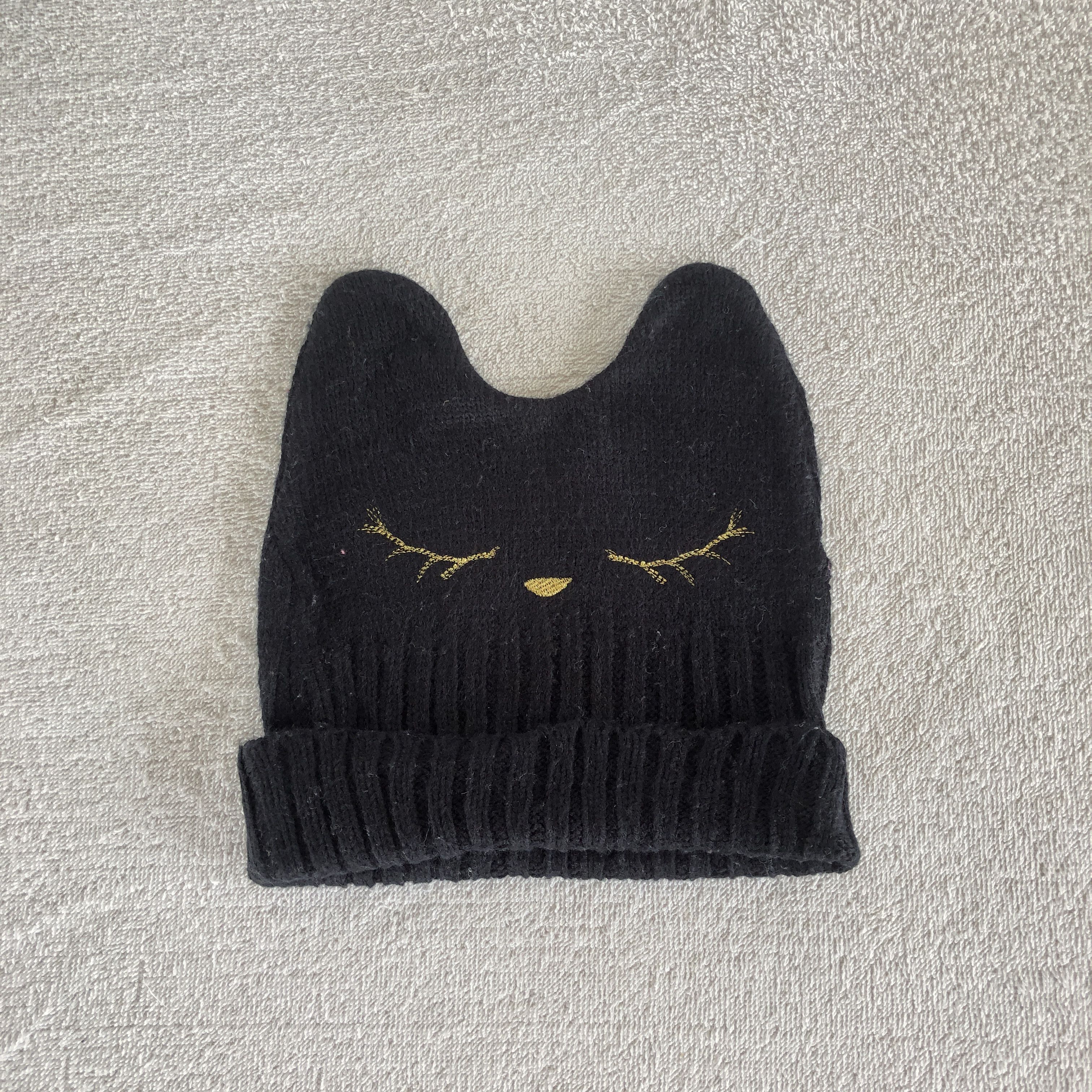Japanese Brand RARE Vintage Y2K Cat Eye Horn Beanie Torn Snow Caps Hats Size ONE SIZE - 5 Thumbnail