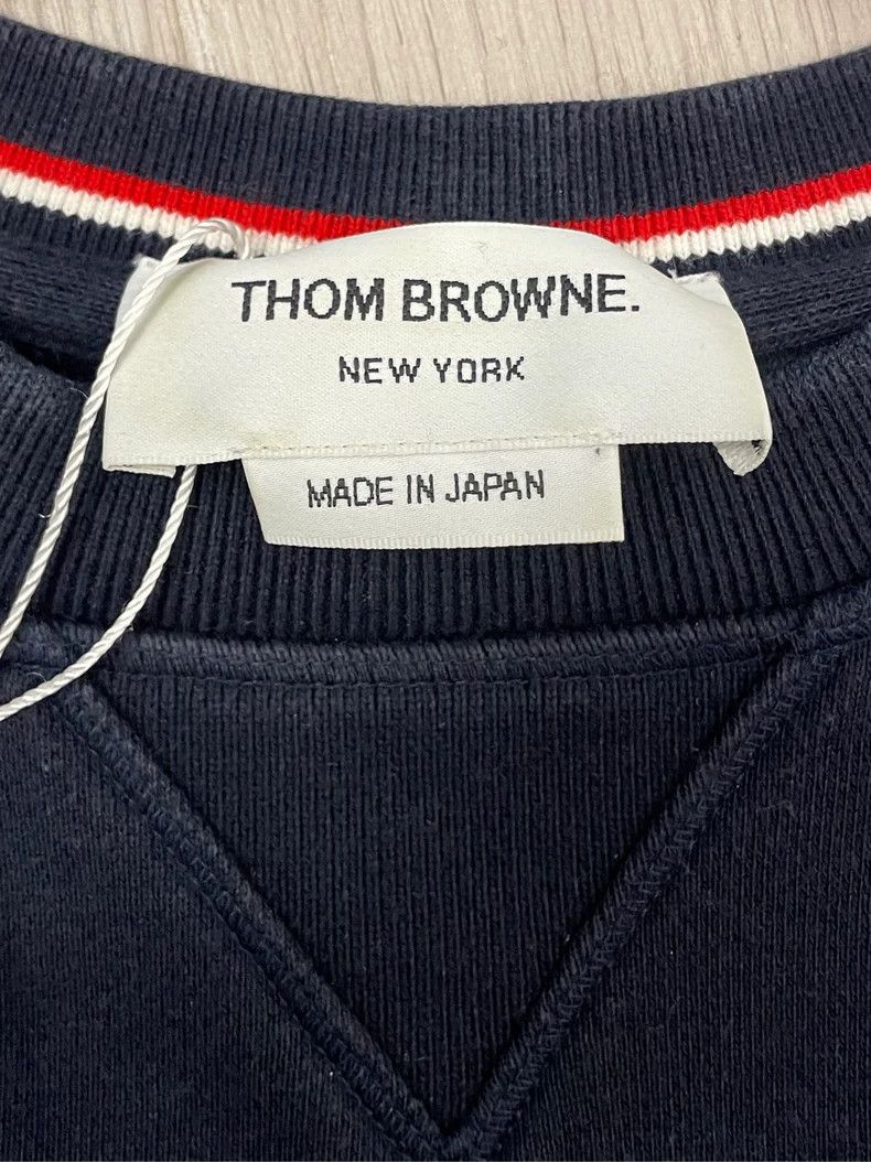 Thom Browne Thom browne Dark blue four-striped round-neck sweatshirt 25 Size US S / EU 44-46 / 1 - 6 Thumbnail