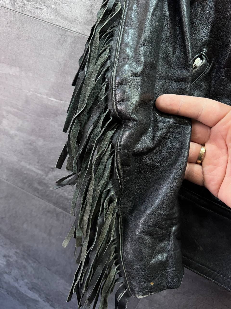 Other Vintage HARRO Leather Biker Jacket Western Moto Belted Rare Size M / US 6-8 / IT 42-44 - 8 Thumbnail