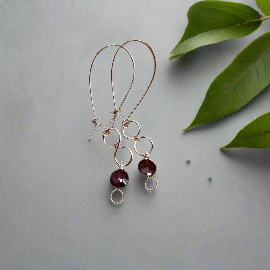 Handmade Handmade Dainty Silver & Purple Dangle Earrings Size ONE SIZE - 1 Thumbnail