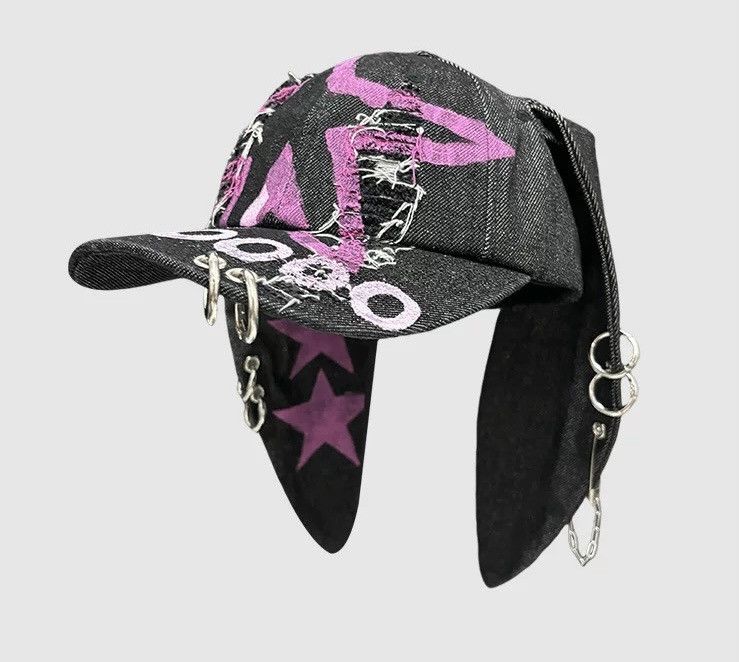 Japanese Brand Avant garde chunky bunny rabbit ear graffiti star raw cap Size ONE SIZE - 1 Thumbnail