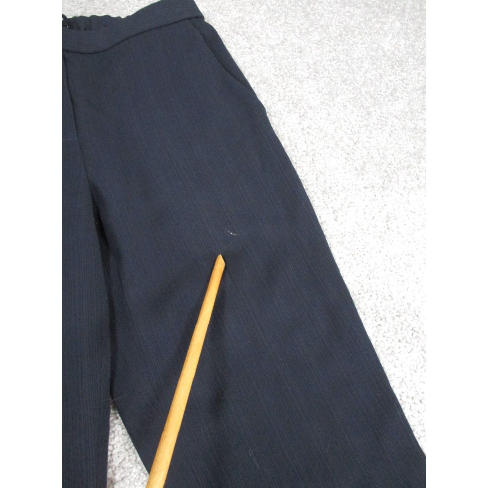 Theory Theory Pants Womens Pull On Dress Pants 00 Blue Crepe Navy Admi ral Stripe Polyester Blend Tapered Regular Womens Size 24" / US 00 / IT 34 - 2 Thumbnail