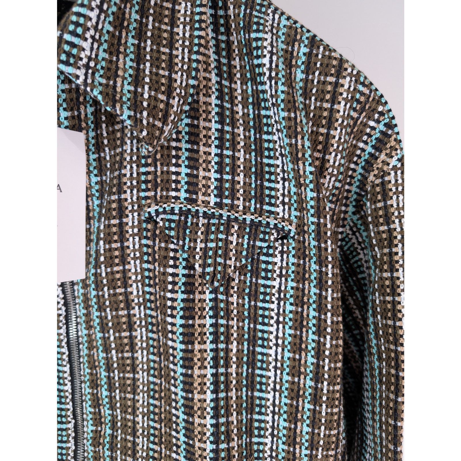 Bottega Veneta o1rshd1 Multicoloured Cotton Check Blouson Jacket in Black Size US M / EU 48-50 / 2 - 9 Thumbnail