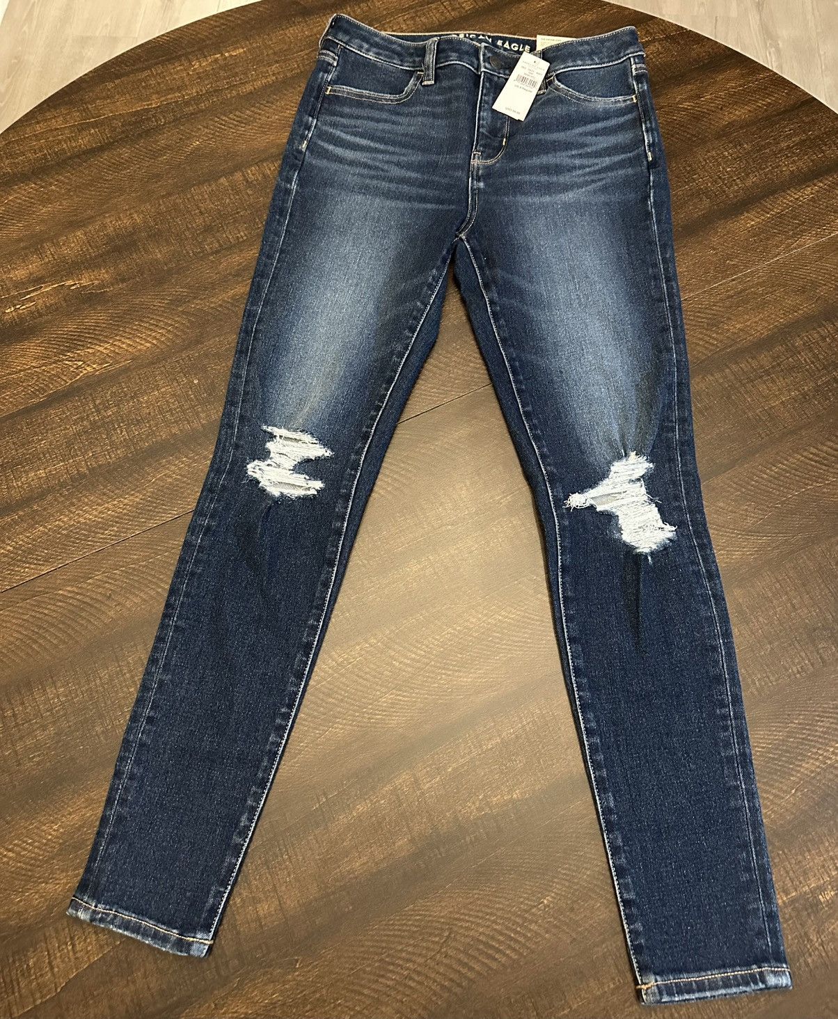 American Eagle Outfitters NWT American Eagle Hi-Rise Jeggings Dark Blue-Sz 4 (29x27.5) Size 29" - 1 Thumbnail