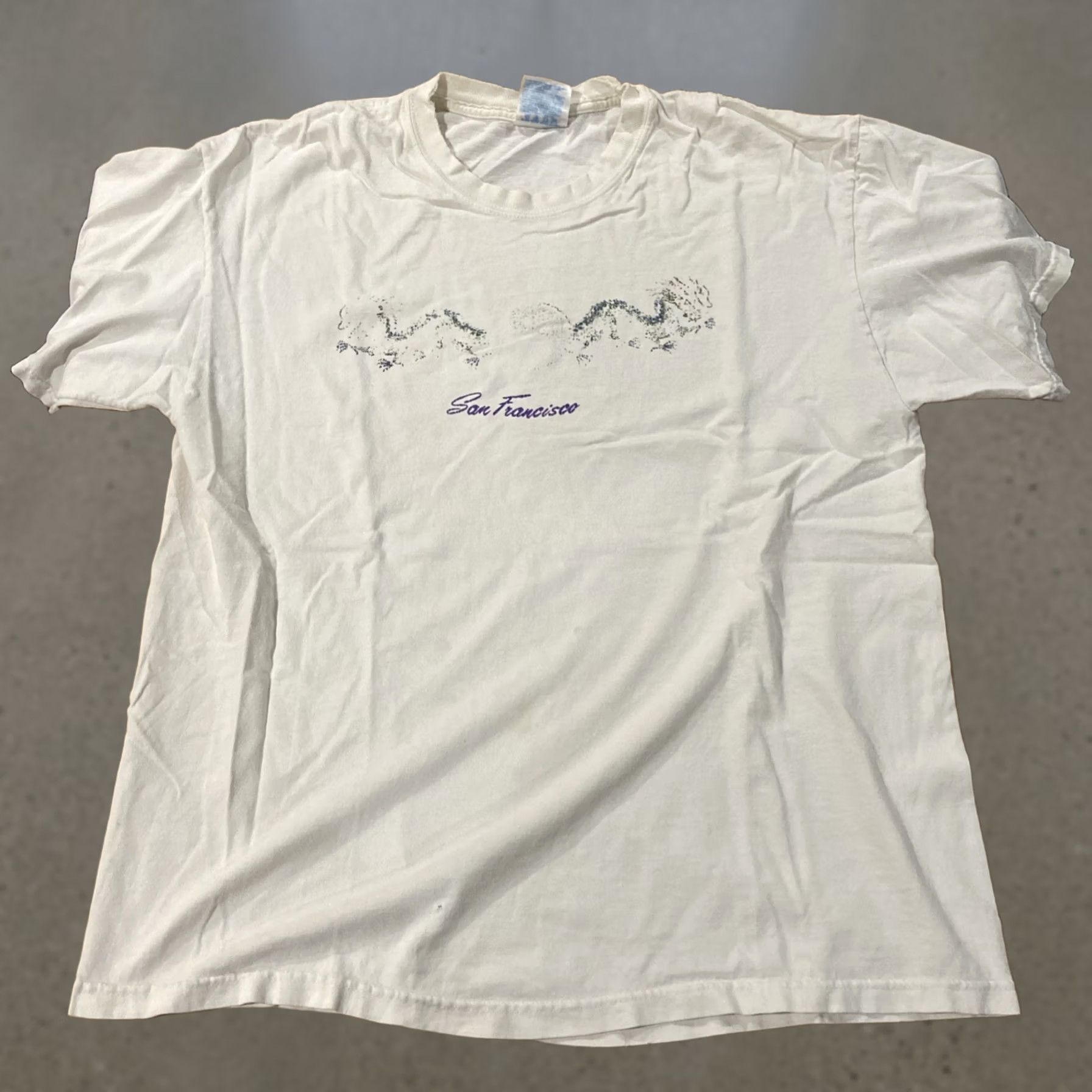 Hanes VINTAGE San Francisco China Town Dragon T Shirt L White Men Size US L / EU 52-54 / 3 - 1 Thumbnail