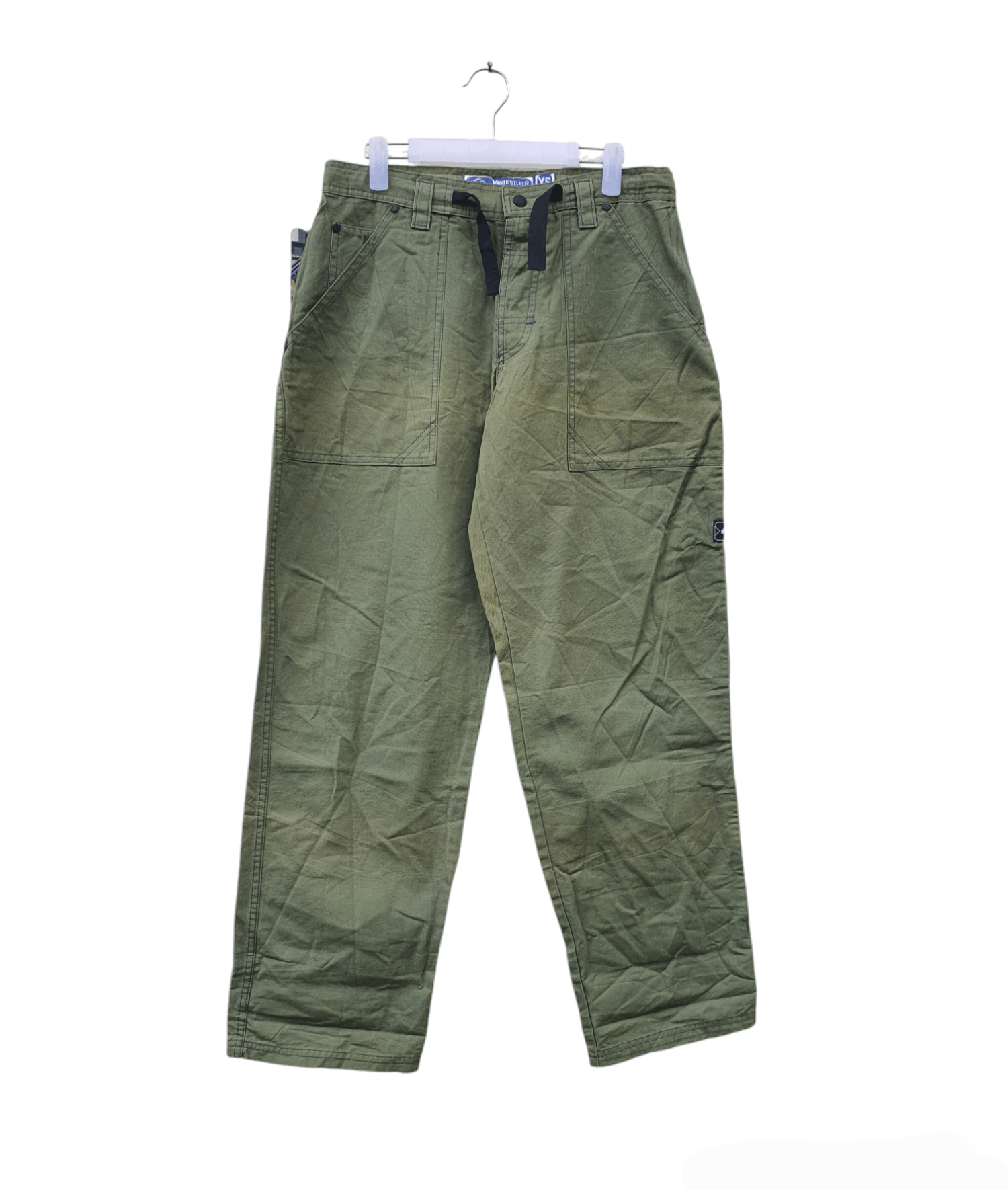 Quiksilver × Vintage 🔥 Vintage 90s QUIKSILVER Olive Green Sun Faded Pants Size US 34 / EU 50 - 2 Thumbnail