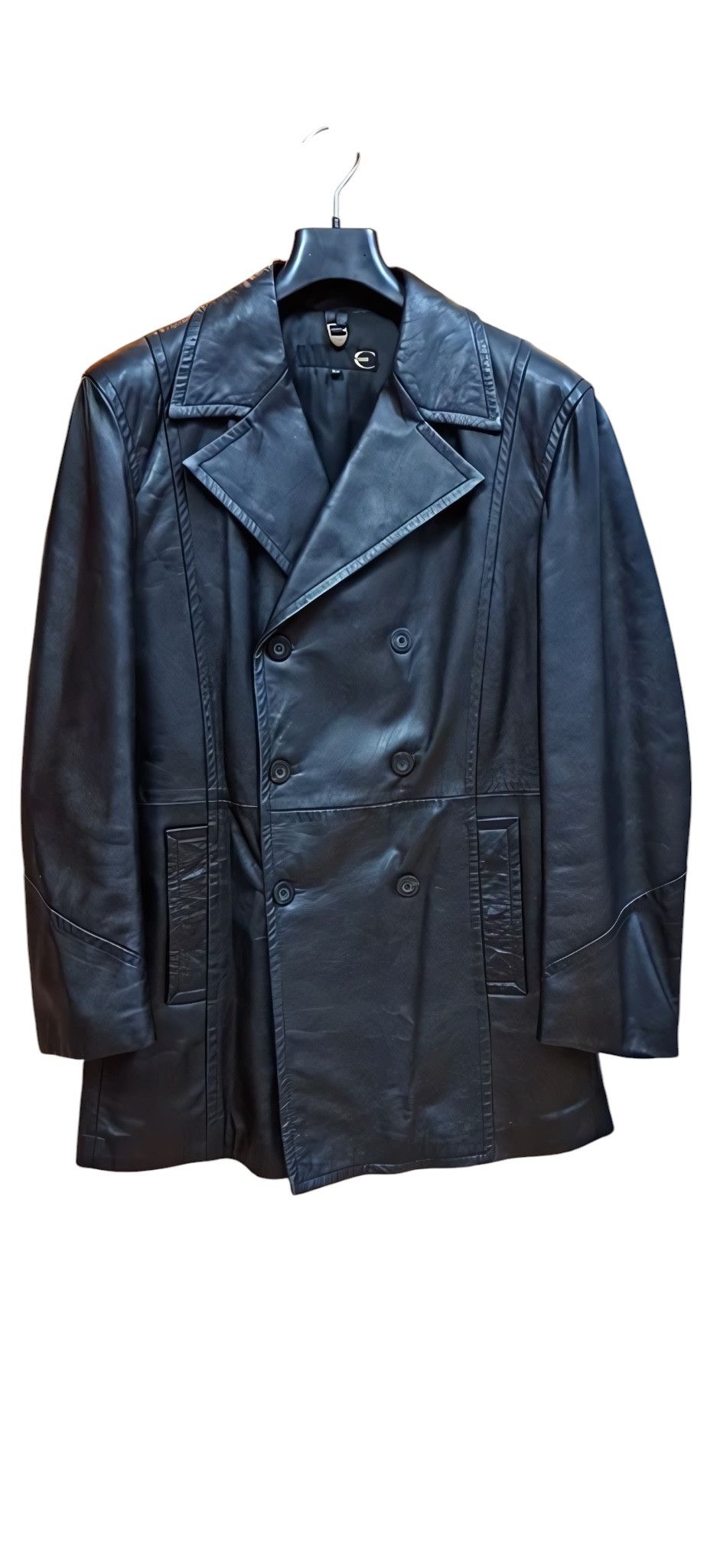Roberto Cavalli VINTAGE DOUBLE BREASTED LEATHER SHORT COAT Size US L / EU 52-54 / 3 - 1 Thumbnail