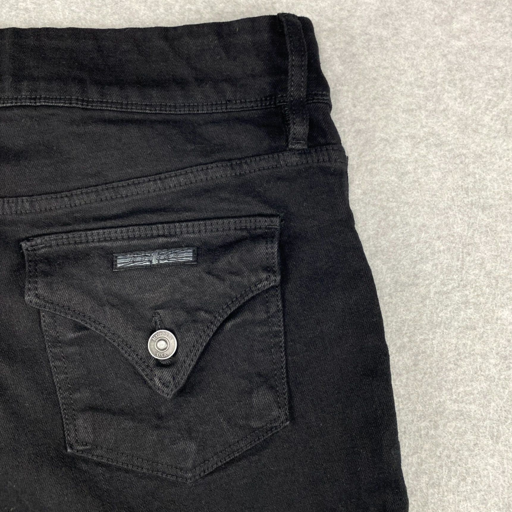 Hudson Hudson Jeans Womens 12 Black Slim Straight Leg Stretch Denim Pockets 5-Pocket Design Modern Size 34" / US 12 / IT 48 - 7 Thumbnail