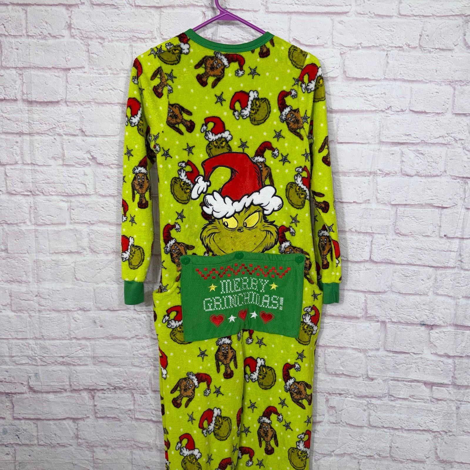 Other The Grinch Pajamas One Piece Drop Seat Back Flap Size Small Size ONE SIZE - 8 Thumbnail
