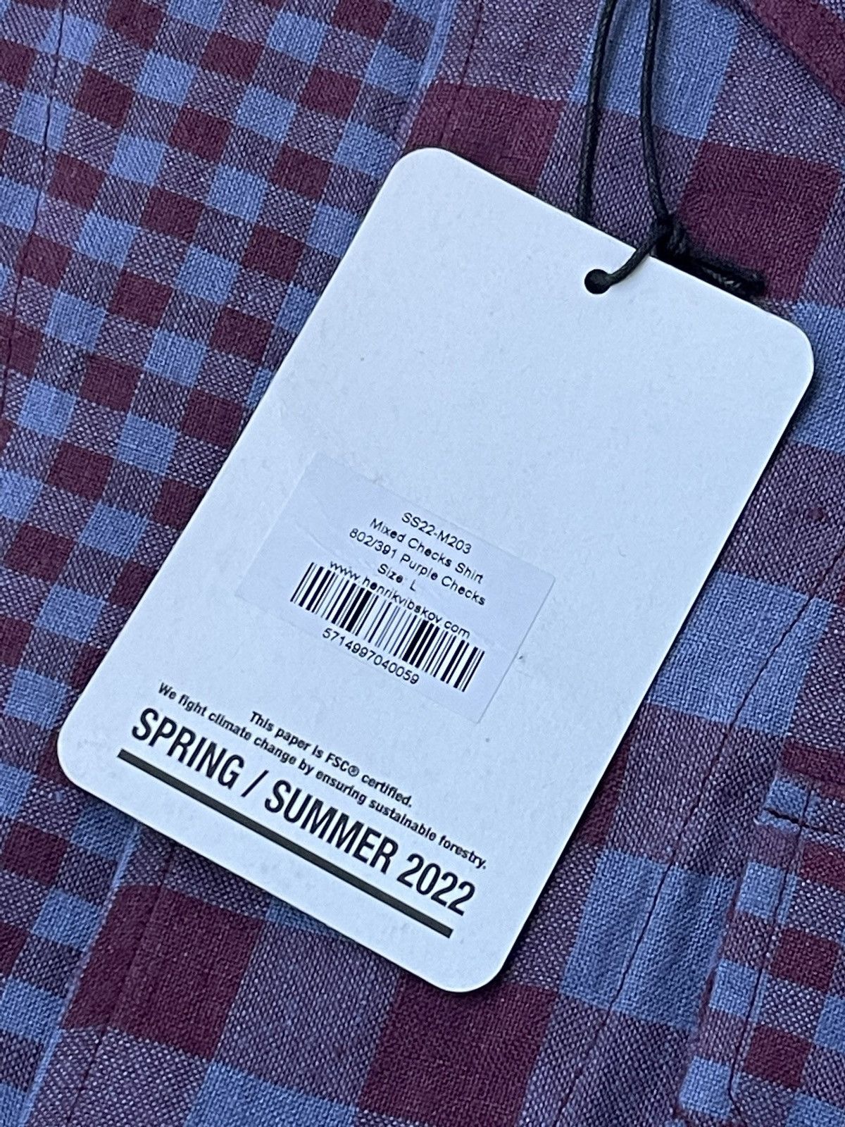 Henrik Vibskov !DS! SS22 Henrik Vibskov Mixed Purple Checks Shirt Size US L / EU 52-54 / 3 - 17 Thumbnail