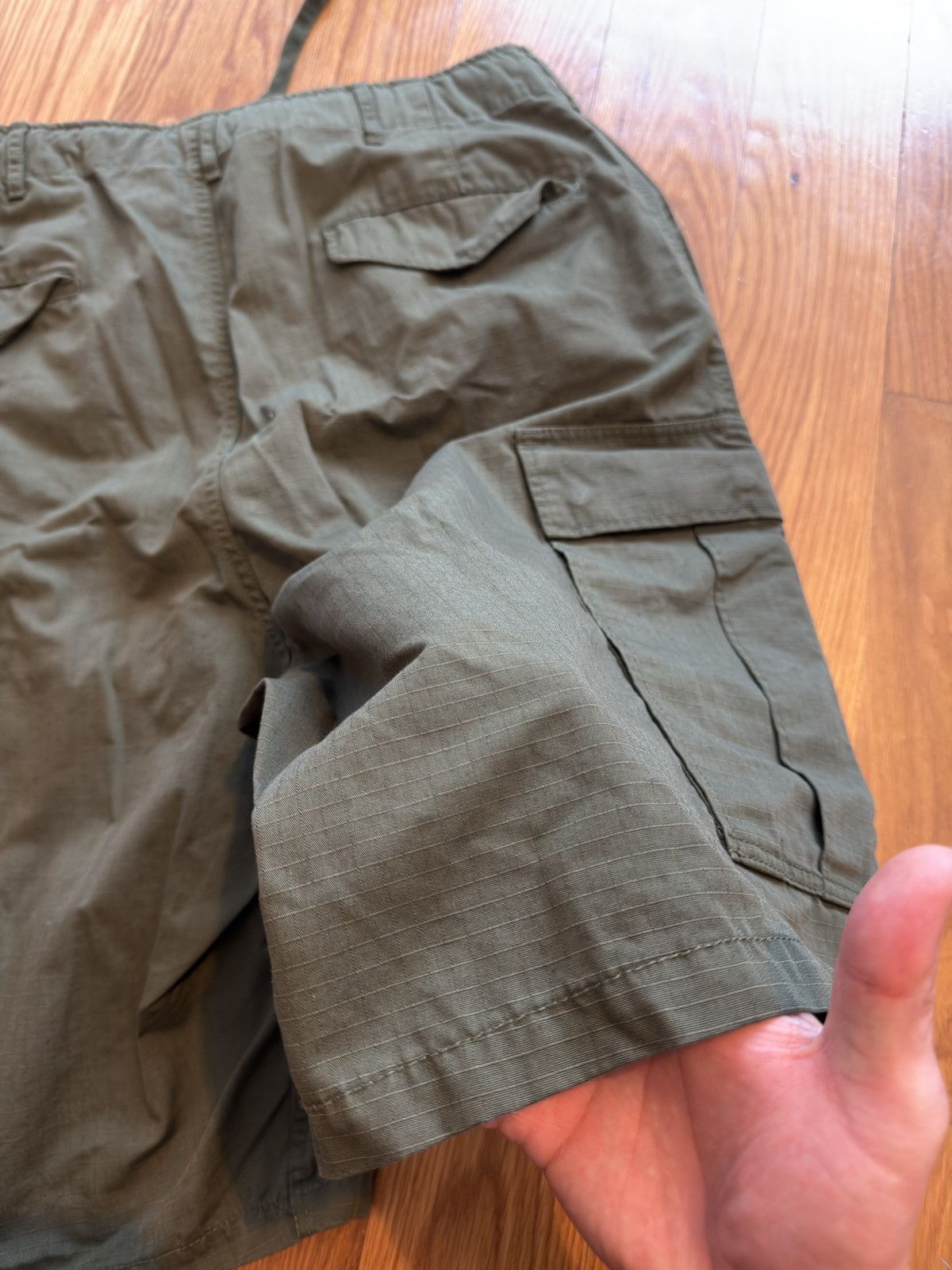 Beams Japan Beams Ripstop Olive Cargo Shorts Size US 34 / EU 50 - 4 Thumbnail