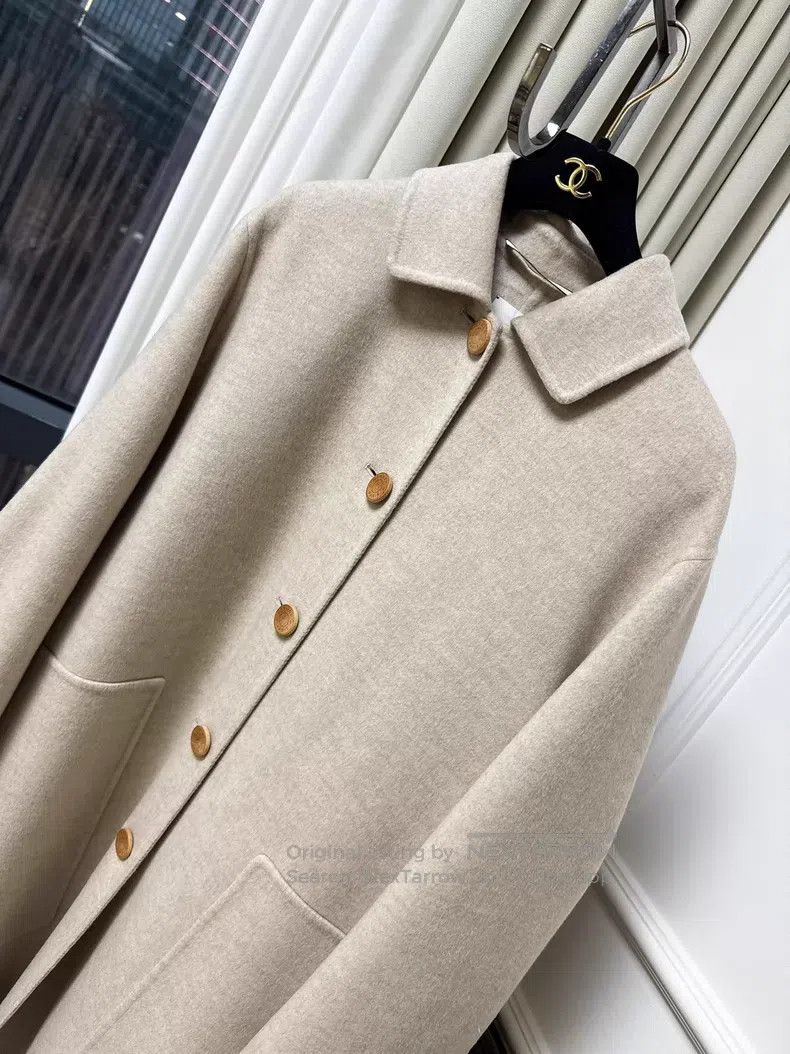 Hermes Hermes Oatmeal color cashmere coat for women Size XS / US 0-2 / IT 36-38 - 3 Thumbnail