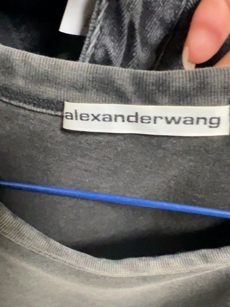 Alexander Wang Alexander Wang Distressed Crop T-Shirt- Size S / US 4 / IT 40 - 3 Thumbnail