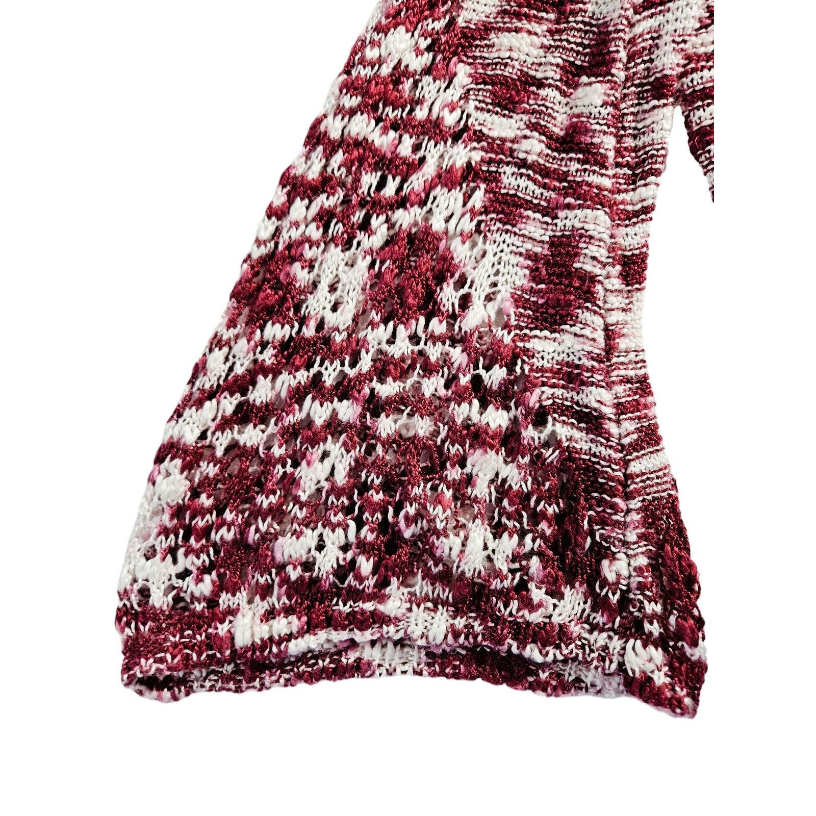 Other New Directions Crochet Sweater Bell Sleeves Sz. XL Raspberry Size XL / US 12-14 / IT 48-50 - 5 Thumbnail