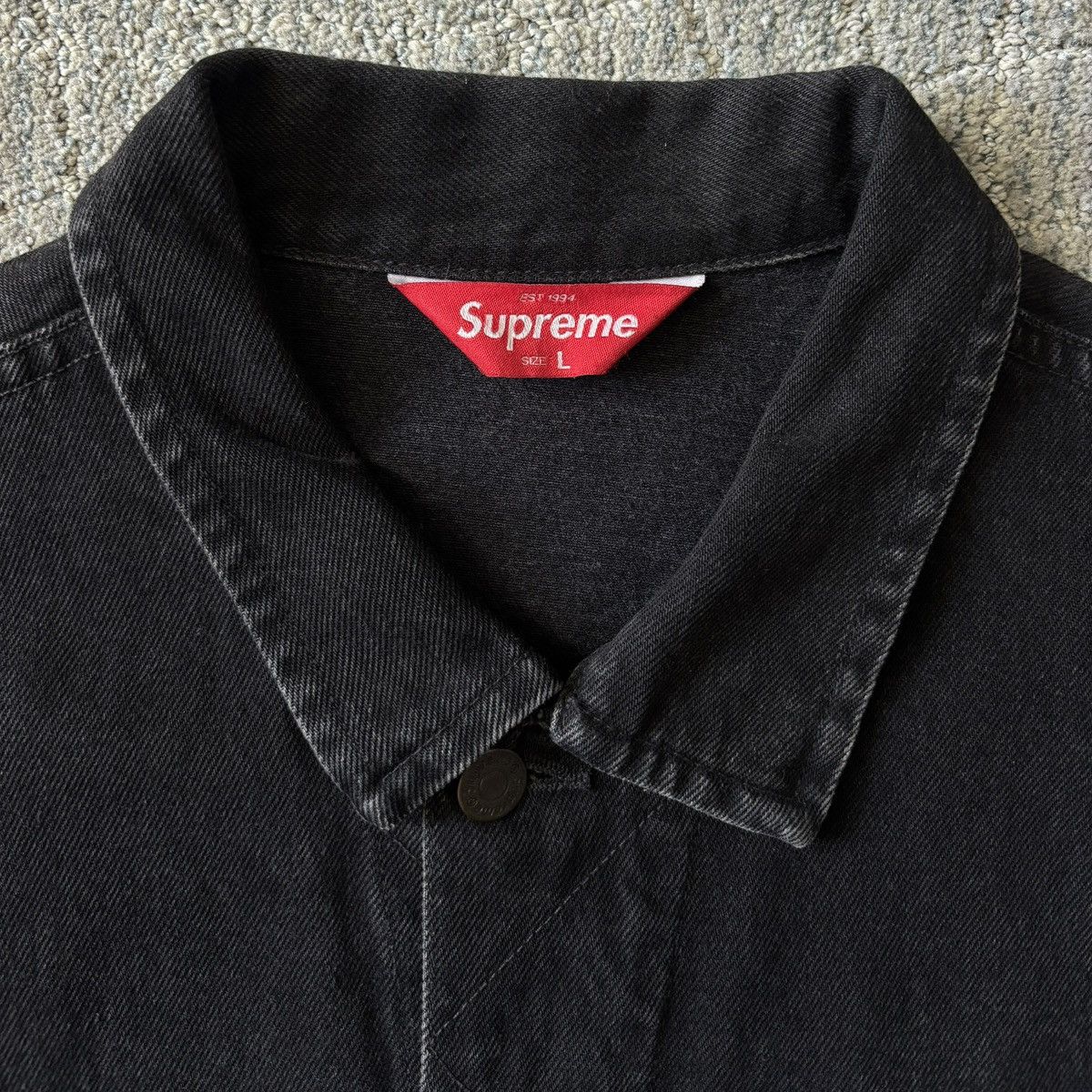 Playboy × Supreme Supreme x Playboy Button Up Denim Jean Jacket Black/ White Size US L / EU 52-54 / 3 - 3 Thumbnail